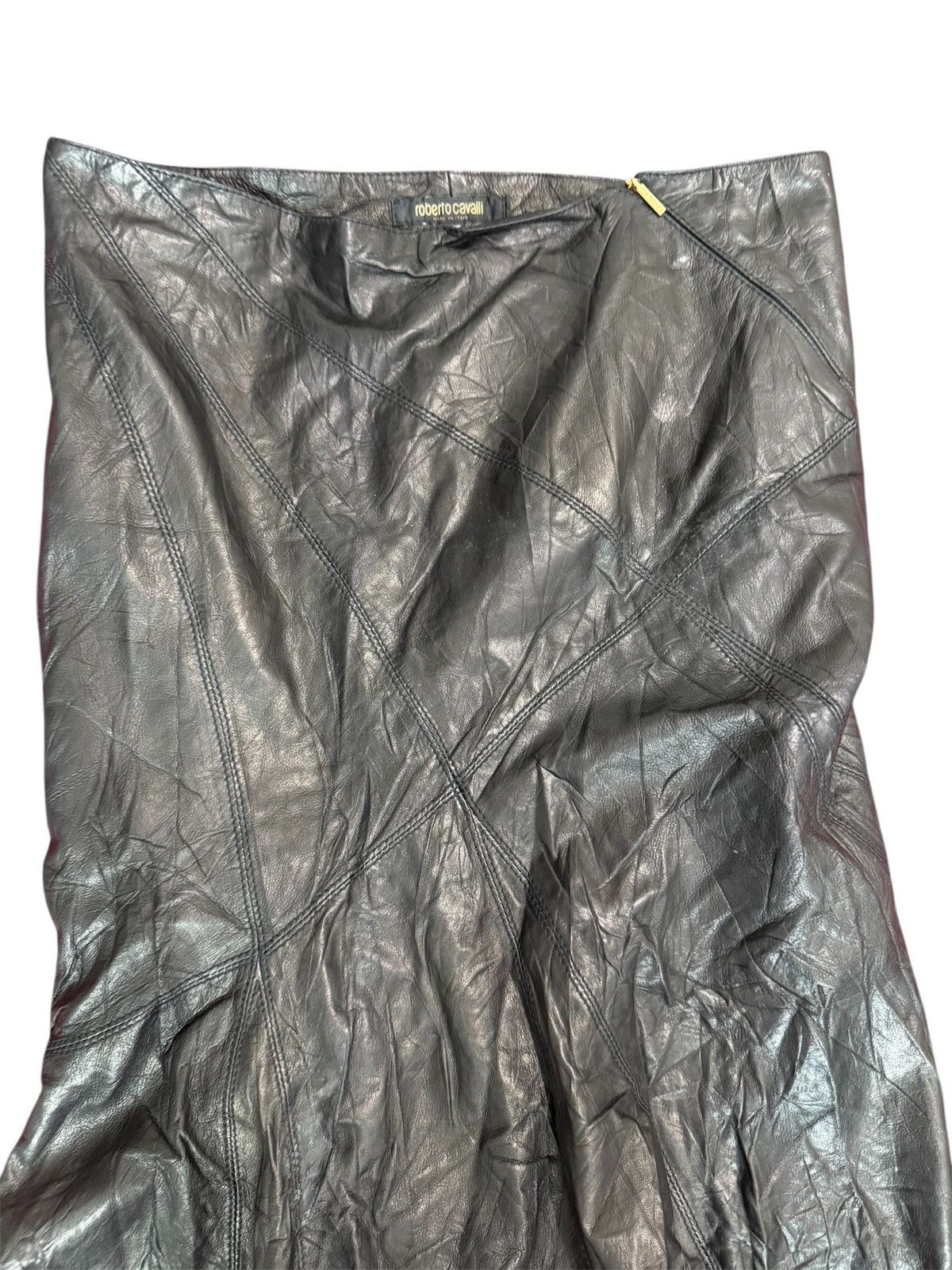 Roberto Cavalli ROBERTO CAVALLI SOFT LEATHER SKIRT BLACK Size 32" / US 10 / IT 46 - 4 Thumbnail