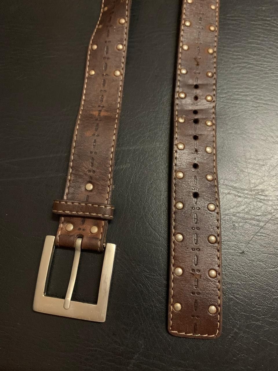 If Six Was Nine × Japanese Brand × Le Grande Bleu (L.G.B.) Dark brown studded pattern belt Size ONE SIZE - 2 Thumbnail