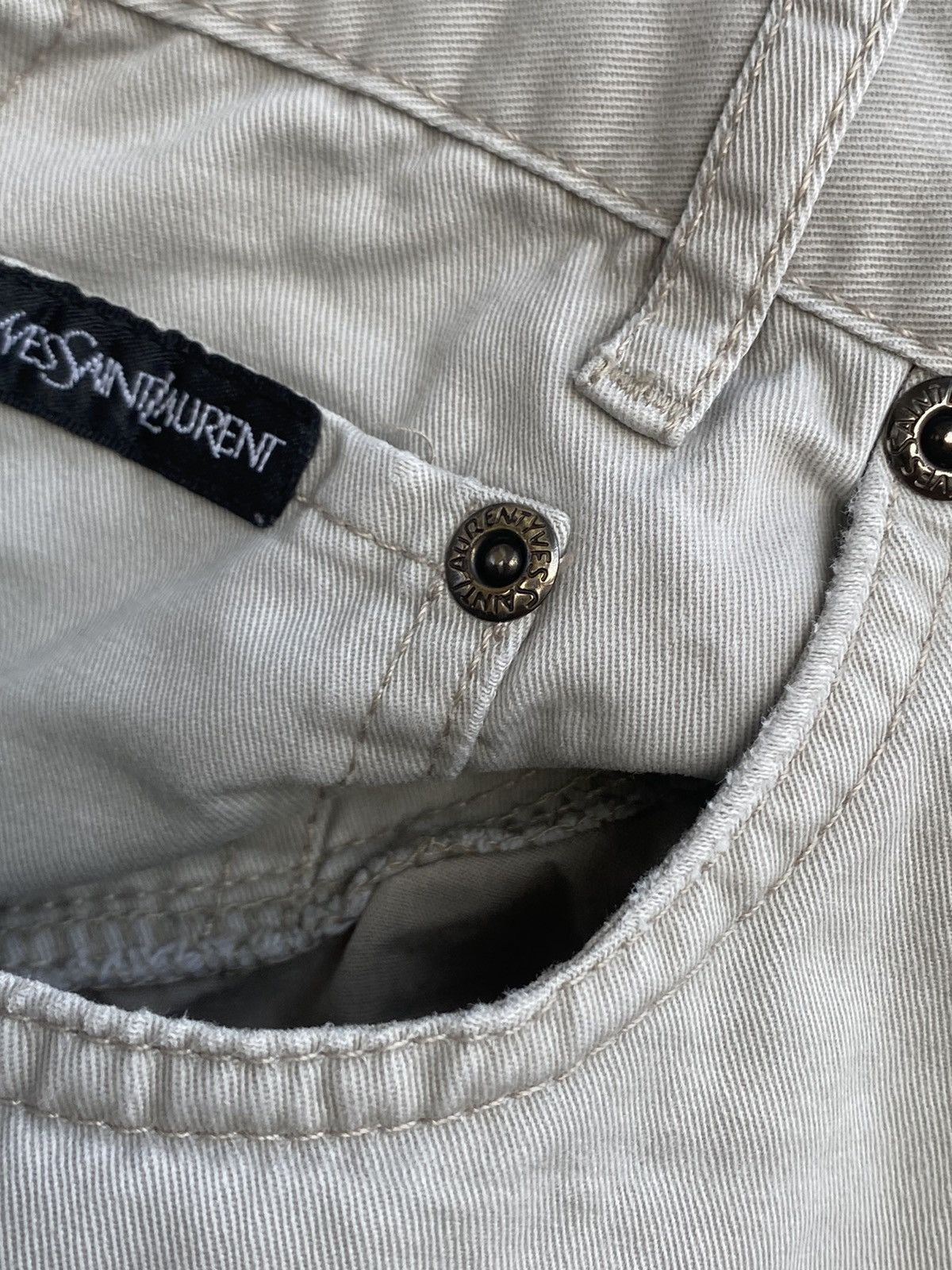 Yves Saint Laurent Beige YSL Shorts Jeans Cotton Denim Size US 31 - 15 Thumbnail