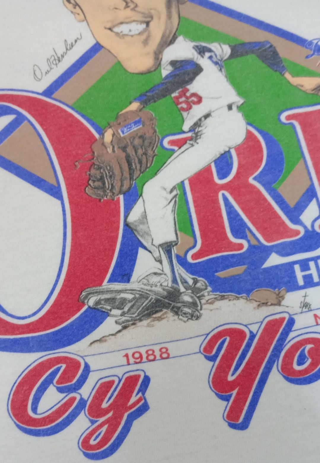 MLB Vintage 80s Orel Hershiser MLB LA Dodgers T-shirt Size US XL / EU 56 / 4 - 8 Thumbnail