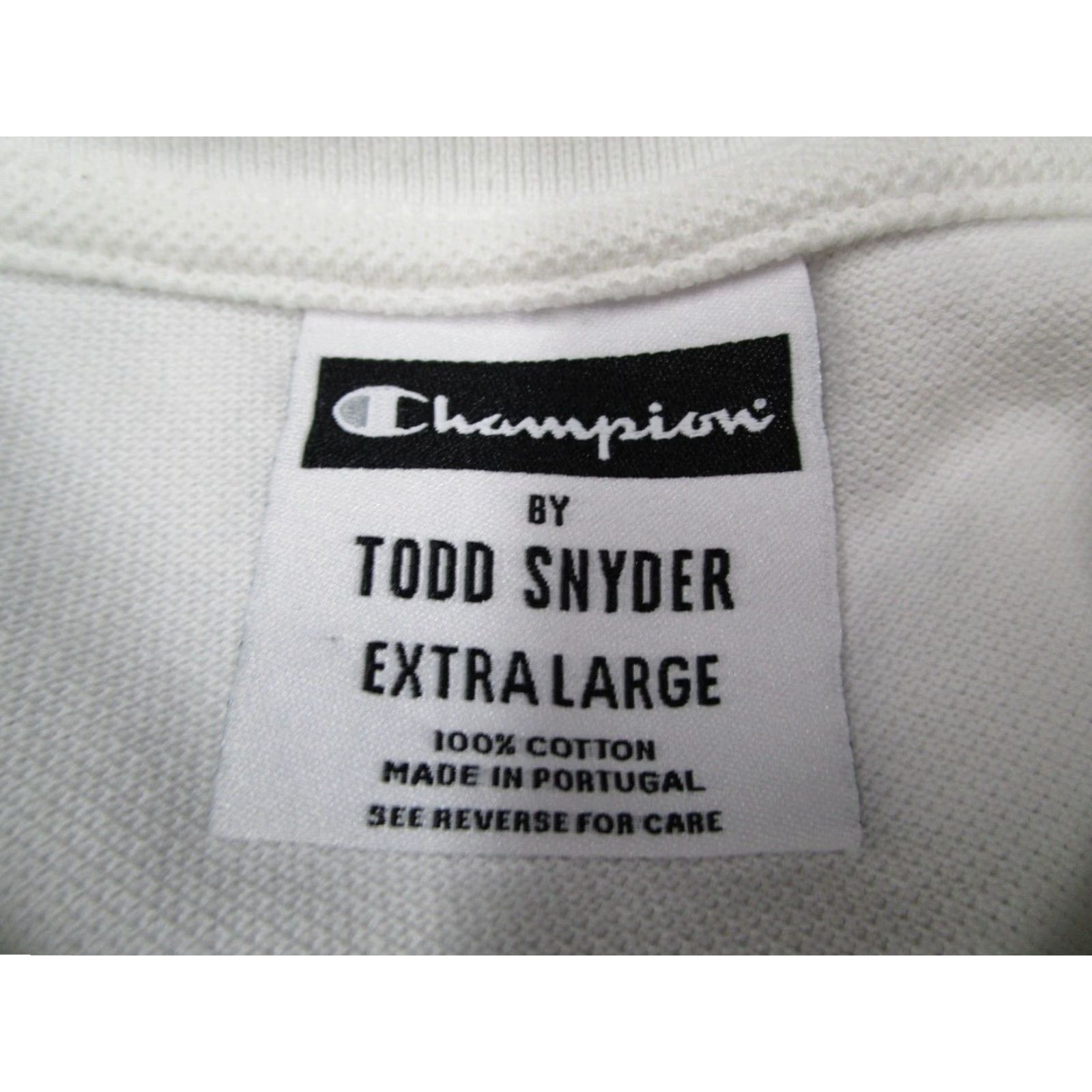 Todd Snyder Todd Snyder x Champion Shirt Mens XL White Polo Knit 100% Cotton Embroidered Logo Pullover Made in Portugal Size US XL / EU 56 / 4 - 3 Thumbnail