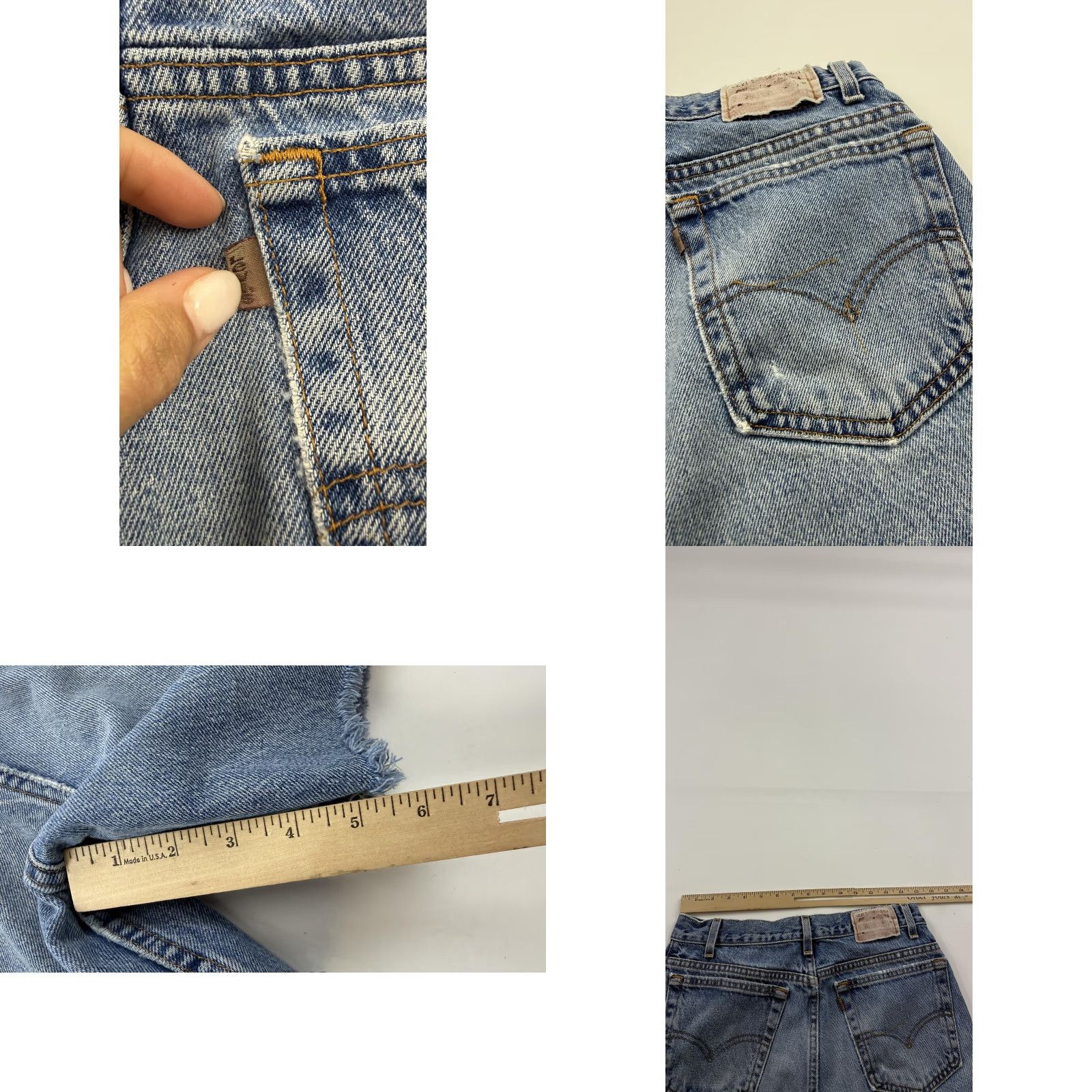 Levi's Levi's Denim Shorts Mens 31 Blue Stonewash Bermuda 5 Pocket Zip Fly Frayed Hem Distressed Pockets Jeans Casual Mens Size US 31 - 8 Thumbnail
