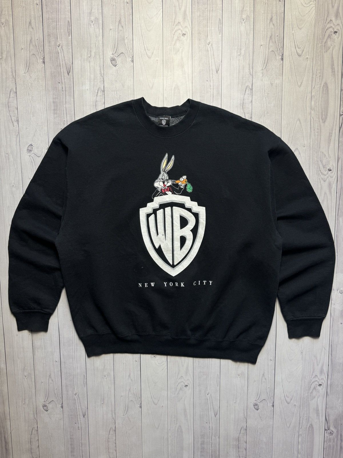 Image of Made In USA x Vintage Usa Warner Bros Sweatshirt Looney Tunes Cartoon in Black, Men's (Size 2XL)