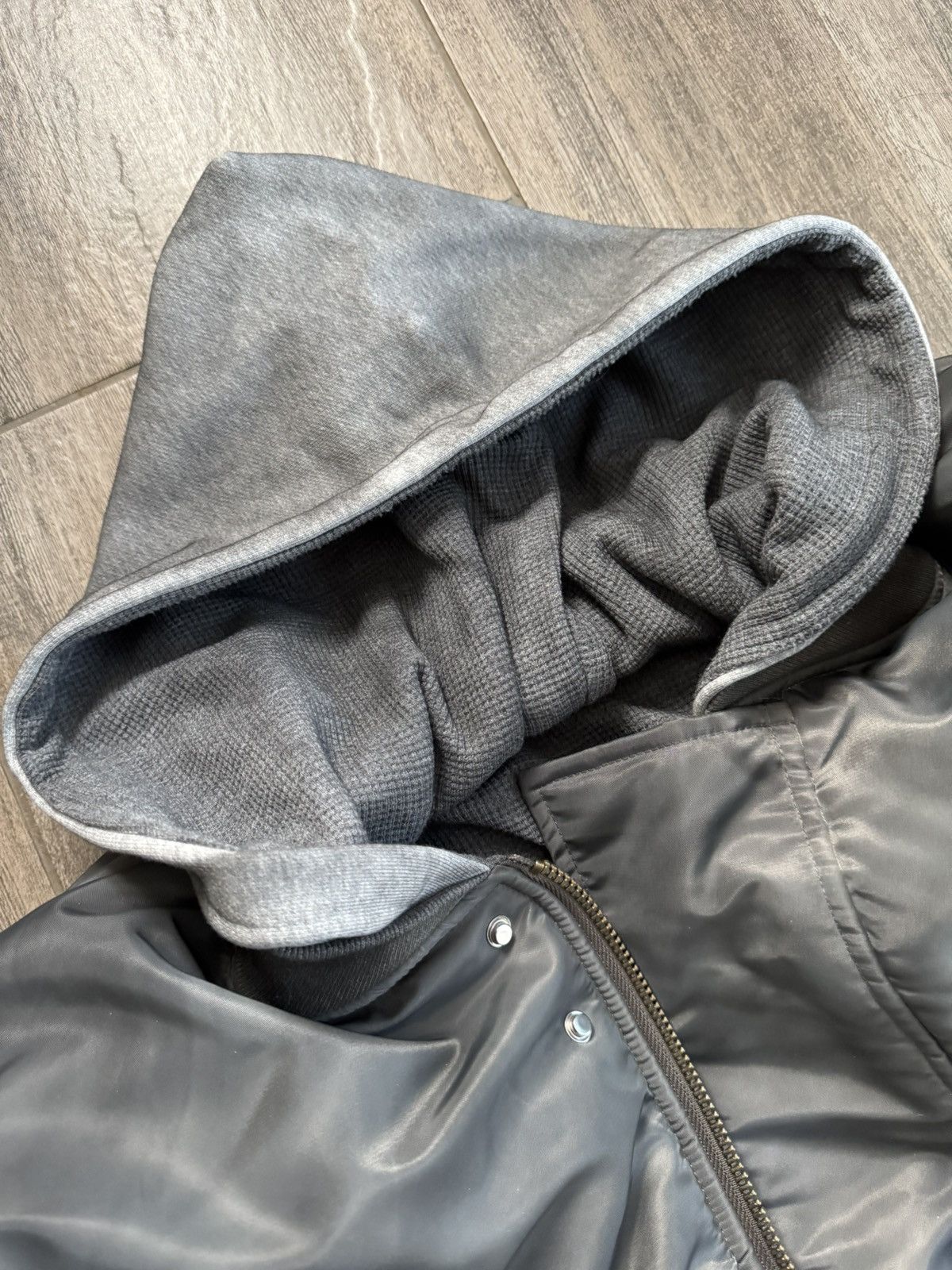 No Faith Studios NoFaithStudios BASIC REVERSIBLE WAFFLE BOMBER GREY Size US S / EU 44-46 / 1 - 3 Thumbnail