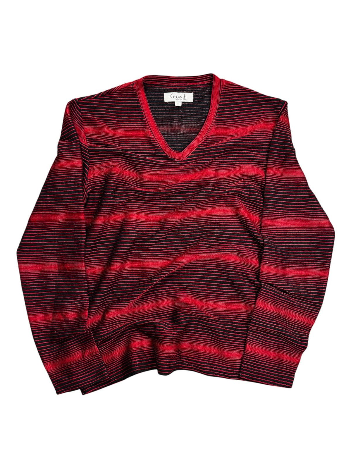 BUFFALO BOBS 2000s In The Attic - Stripeed V Neck LS Size US M / EU 48-50 / 2 - 3 Thumbnail
