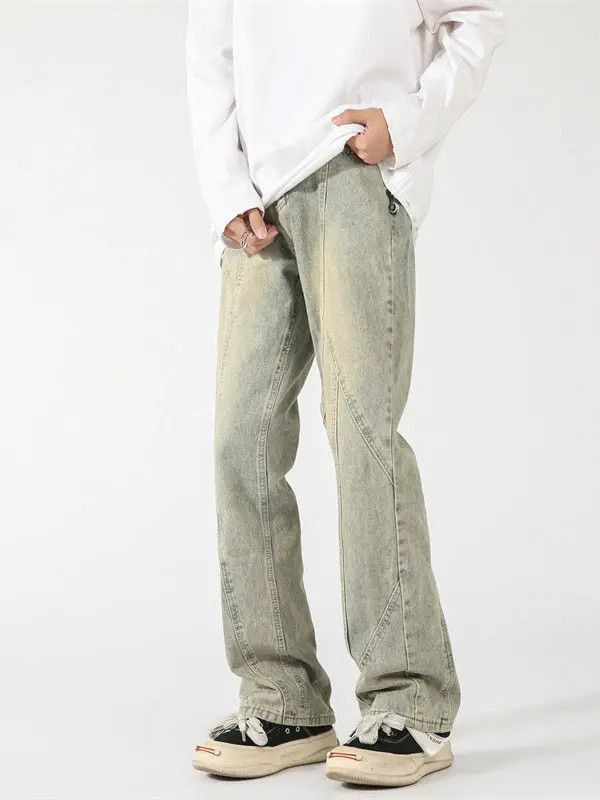 Japanese Brand Straight tube loose fitting patchwork jeans Size US 32 / EU 48 - 3 Thumbnail