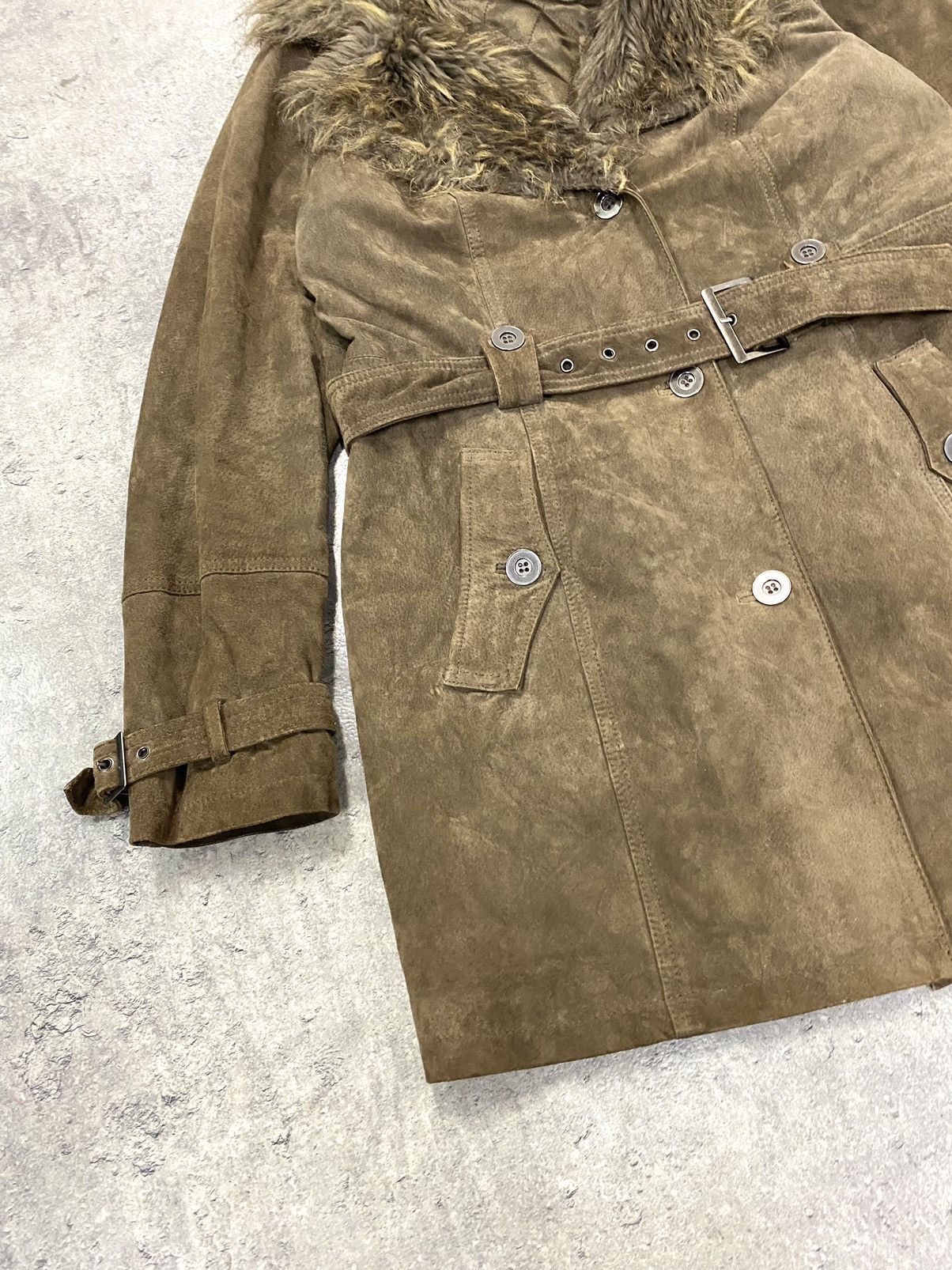 If Six Was Nine × Japanese Brand × Le Grande Bleu (L.G.B.) ᶠᵃⁿᶜʸᵍᵘʸ SICK Vintage Leather Coat Jacket HELMUT lang vibe Size US S / EU 44-46 / 1 - 2 Thumbnail