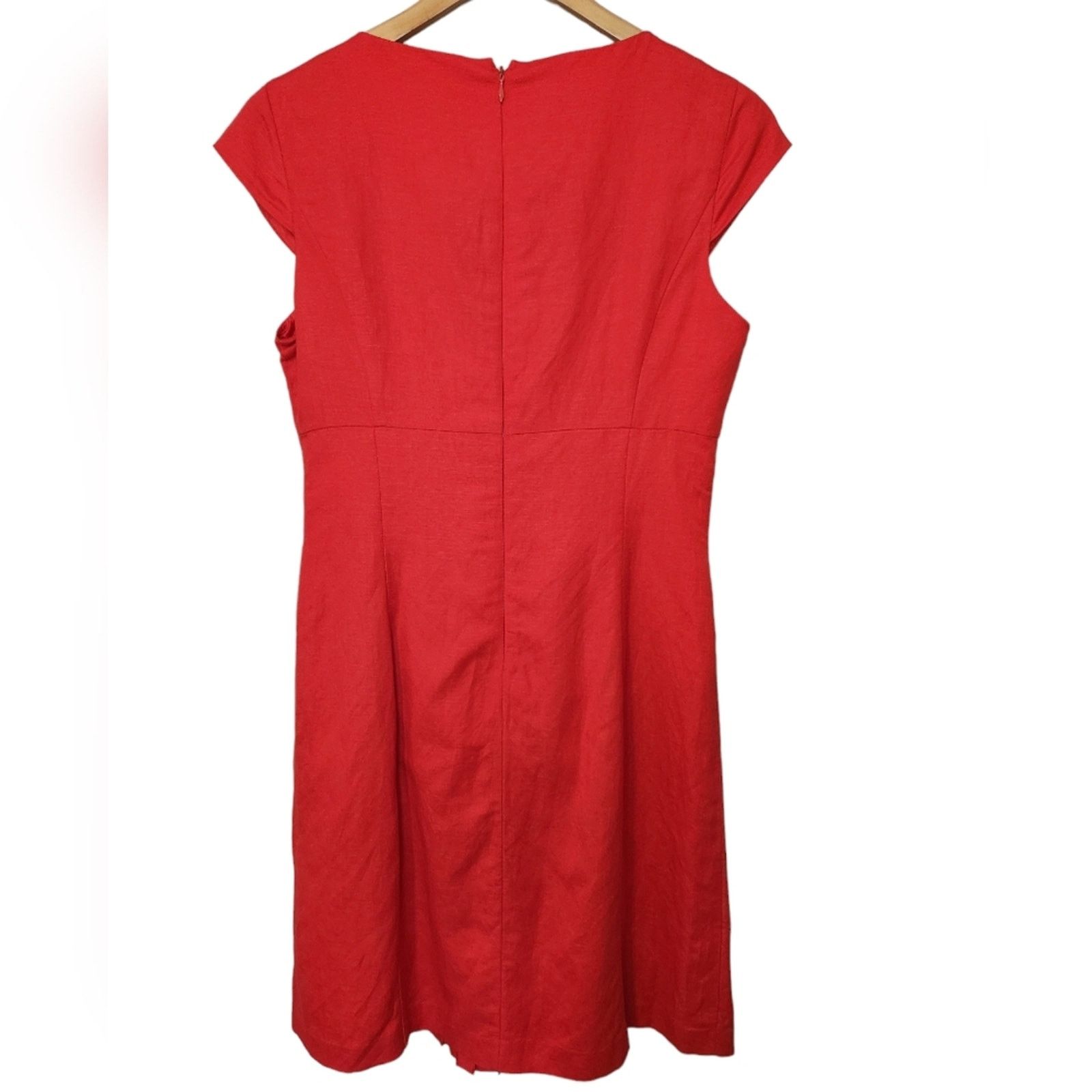 Calvin Klein Calvin Klien Red Linen pleated fit and flare dress 8 Size M / US 6-8 / IT 42-44 - 7 Thumbnail