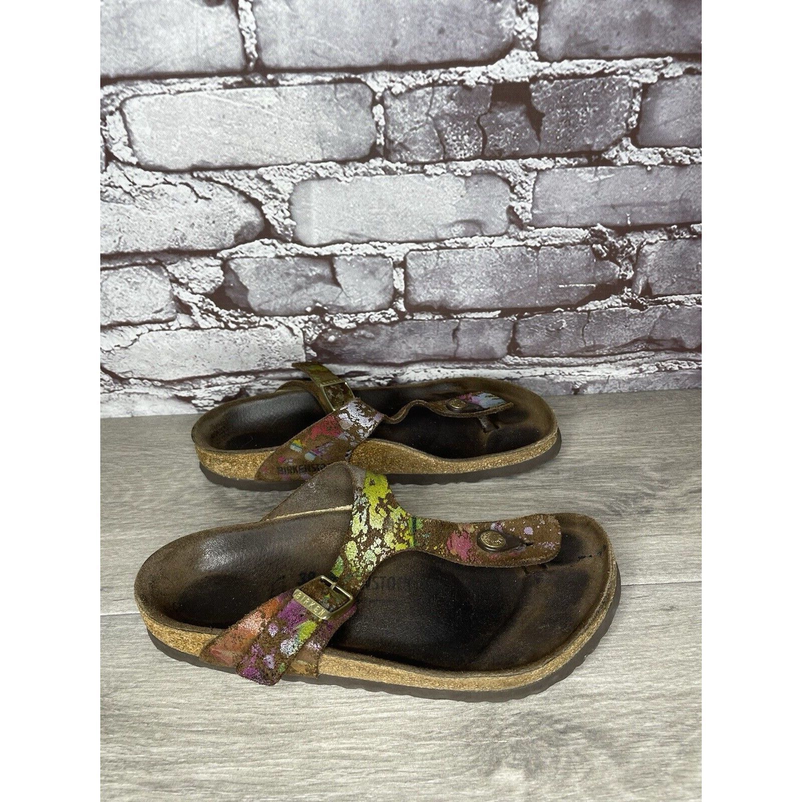 Birkenstock Birkenstock Gizeh Paint Splatter Multicolor Thong Sandals Wo Size US 8 / IT 38 - 17 Thumbnail