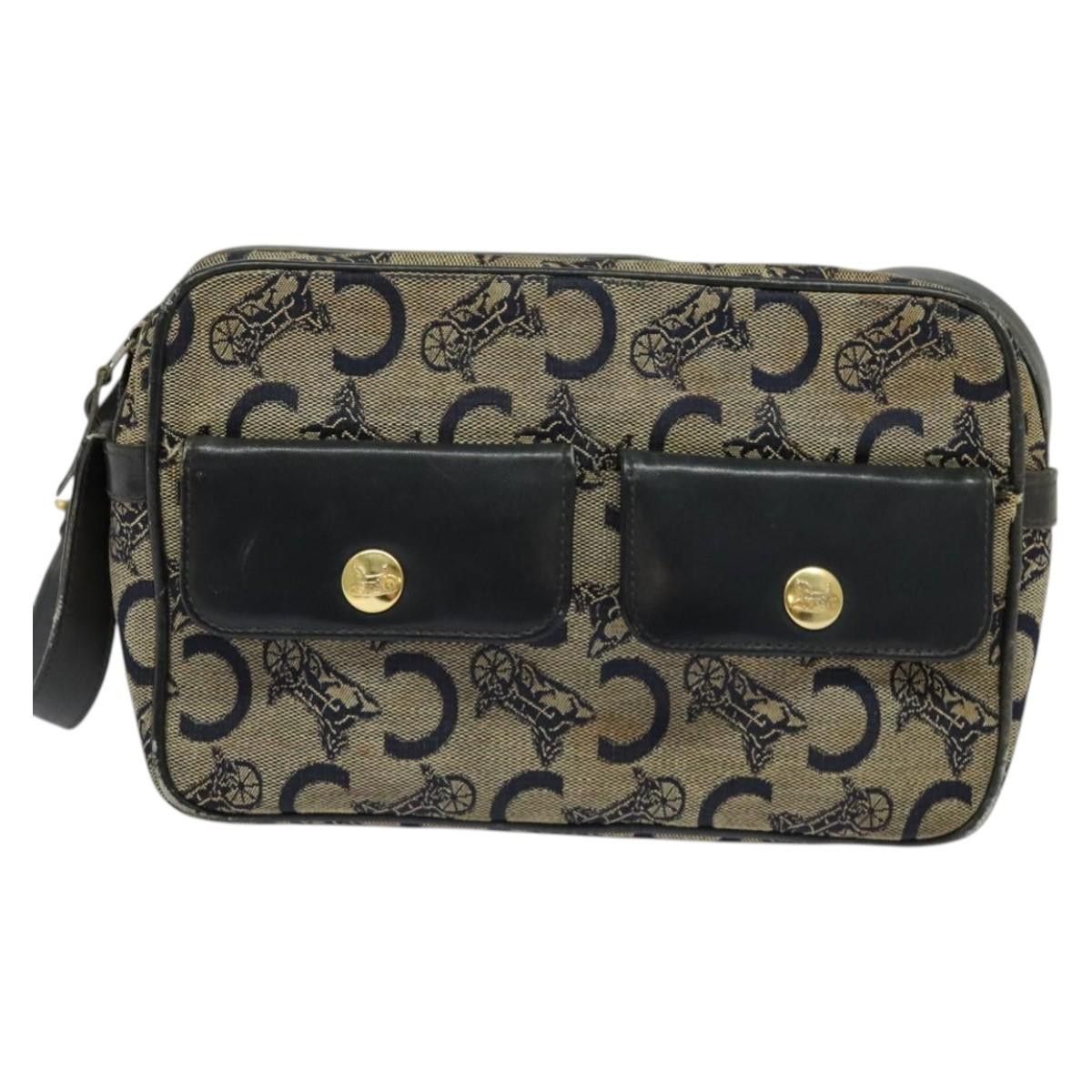 Celine CELINE C Sulky Shoulder Bag Canvas Navy Gold Size ONE SIZE - 2 Thumbnail