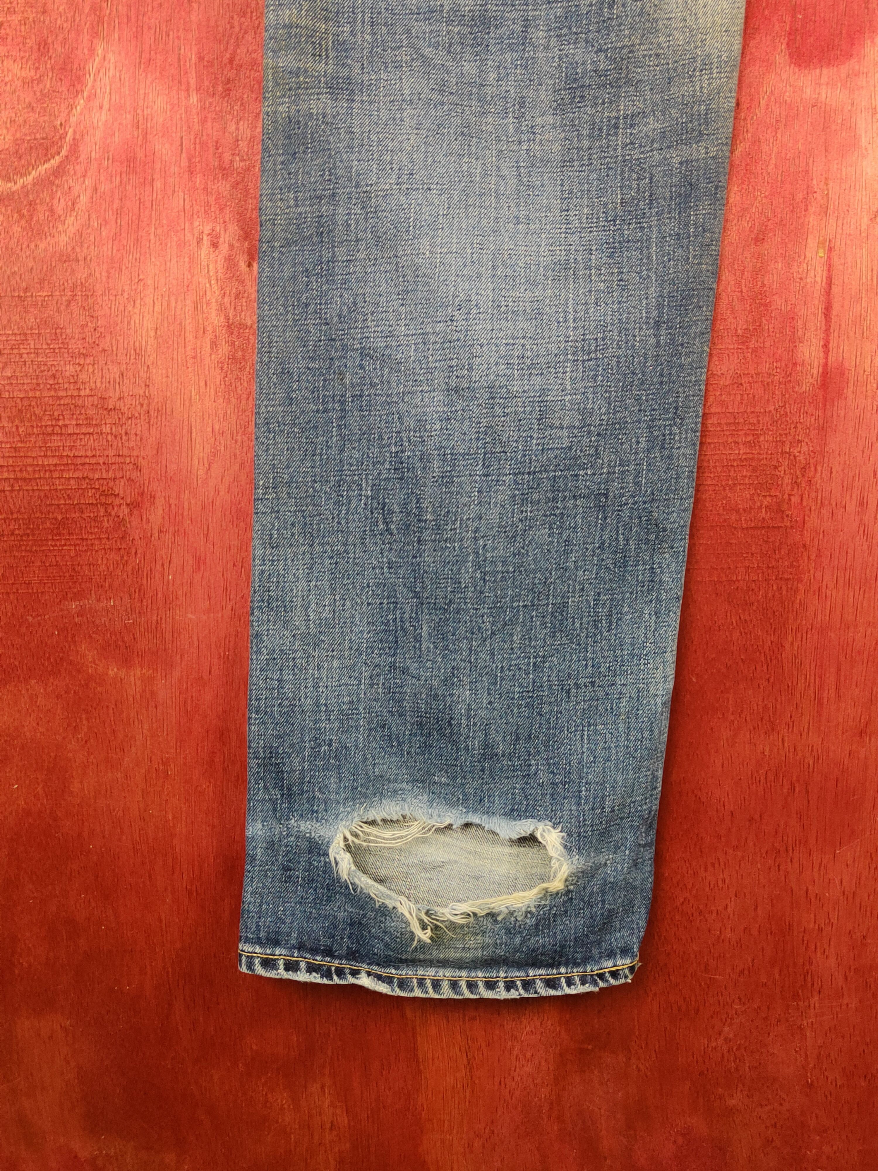 Japanese Brand DL Uniqlo Blue Distressed Ripped Jeans #S2197 Size US 38 / EU 54 - 10 Thumbnail