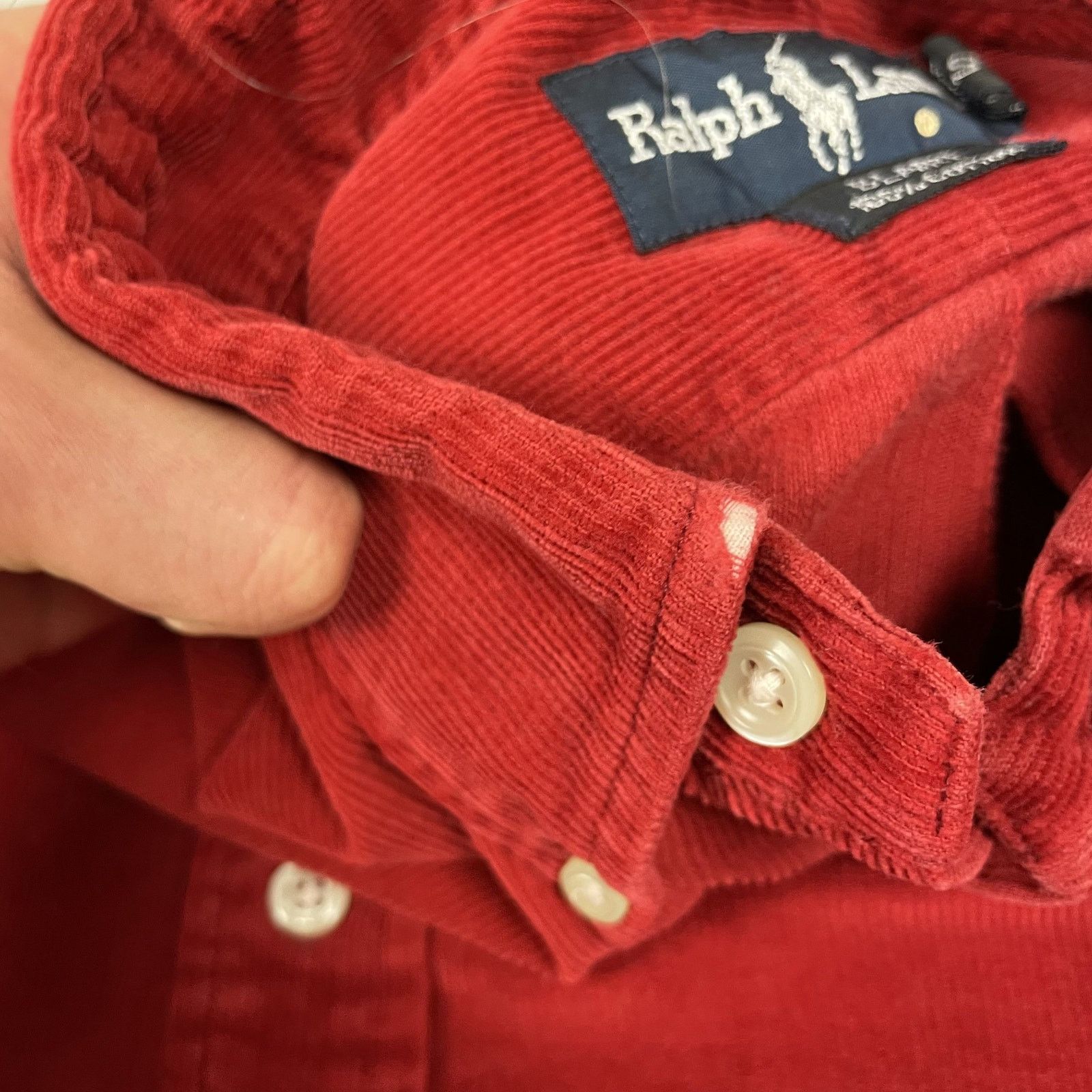 Ralph Lauren × Vintage Ralph Lauren Blaire Men's Red Cotton Corduroy Collared Shirt Size US L / EU 52-54 / 3 - 5 Thumbnail