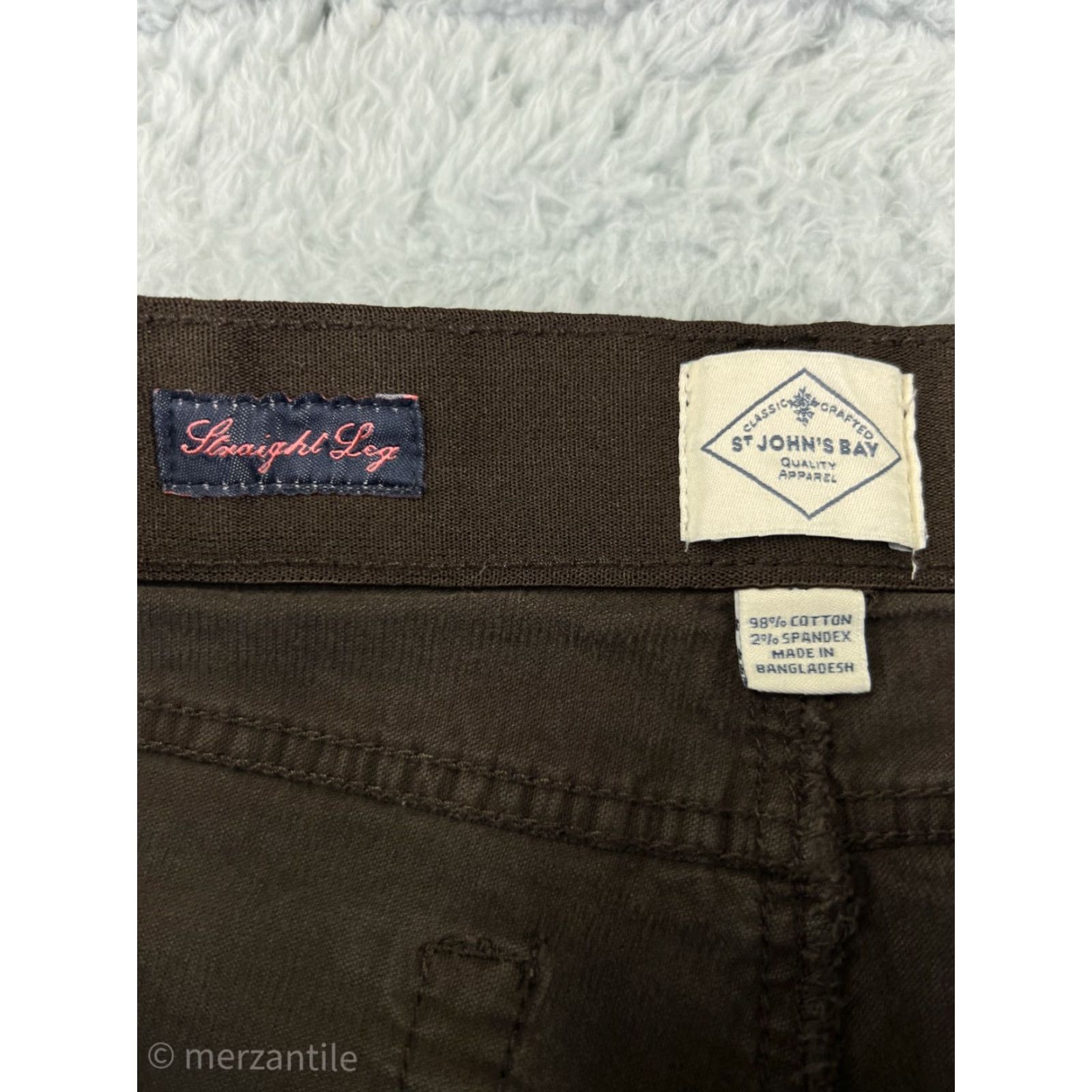 Vintage St. John's Bay Pants Women 31 Brown Corduroy Straight Leg Cotton Pockets Zip Fly Inseam 30" Womens Size 24" / US 00 / IT 34 - 3 Thumbnail