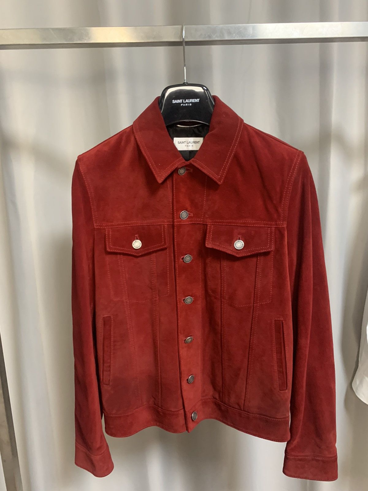 Saint Laurent 2019FW red suede safari jacket