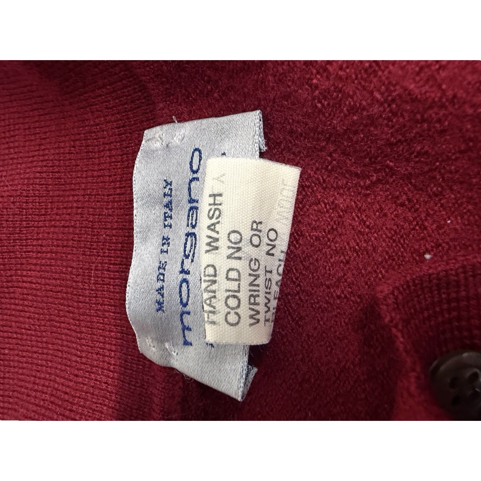 Vintage Morgano Sweater Mens Medium Red Pure New Wool Pullover Knit Collared Button Italy | Knit Style: Tight-Knit | Solid Pattern - Shirt? Size US M / EU 48-50 / 2 - 4 Thumbnail