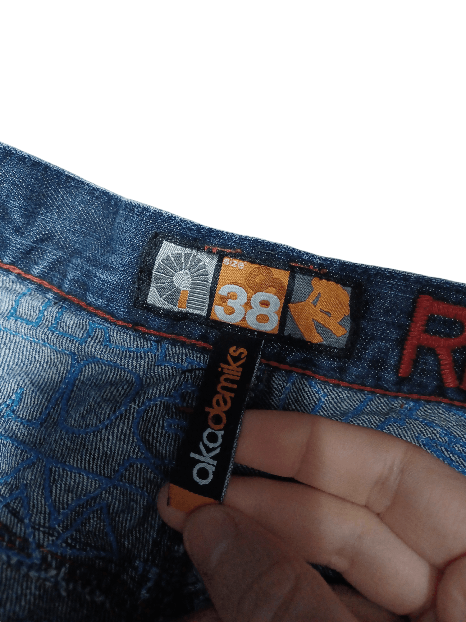 Akademiks AKADEMIKS FIRE EMBROIDERED STREET ART SKATEGANG BAGGY JEANS Size US 36 / EU 52 - 5 Thumbnail