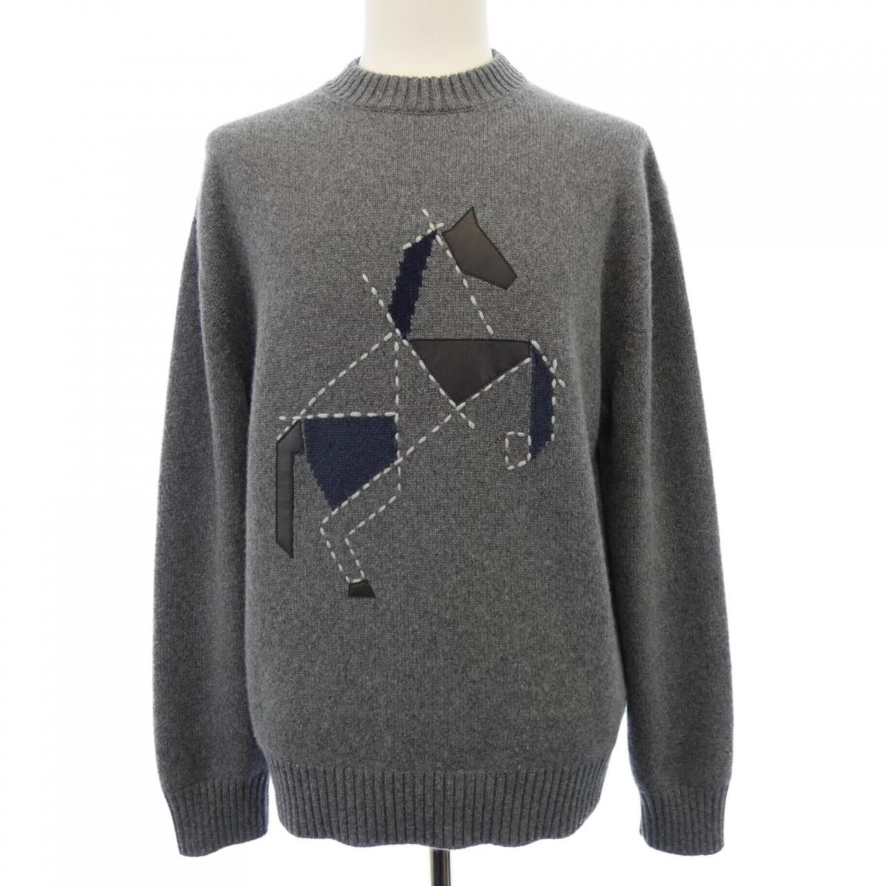 Hermes Hermes Hermès Cheval Tangram Cashmere Knit M Textile Tops DUTY FREE for USA Size ONE SIZE - 1 Thumbnail