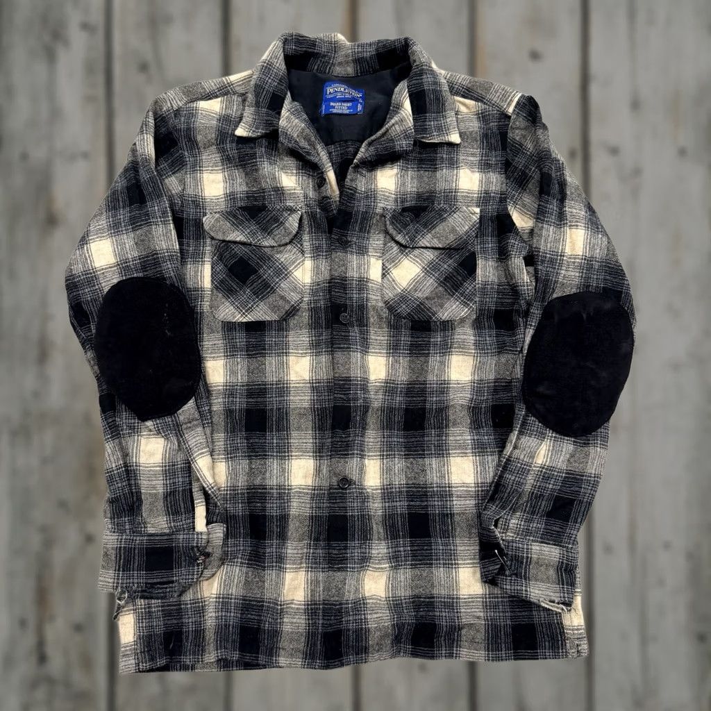 Pendleton Pendleton Board Shirt Men M Grey Loop Collar Pocket Vintage 1959 Vintage Plaid Wool Flannel Button-Up Size US M / EU 48-50 / 2 - 1 Thumbnail
