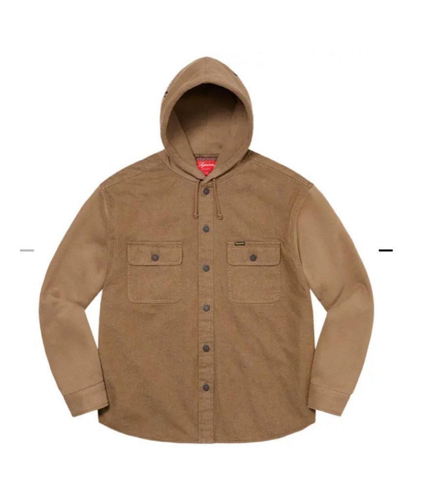 Supreme Men's Supreme Twill Multi Pocket Hooded Jacket Size L Brown Size US L / EU 52-54 / 3 - 3 Thumbnail