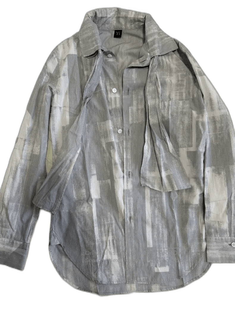 Yohji Yamamoto Y's Yohji Yamamoto Bow Collar Striped Shirt Size US S / EU 44-46 / 1 - 1 Thumbnail