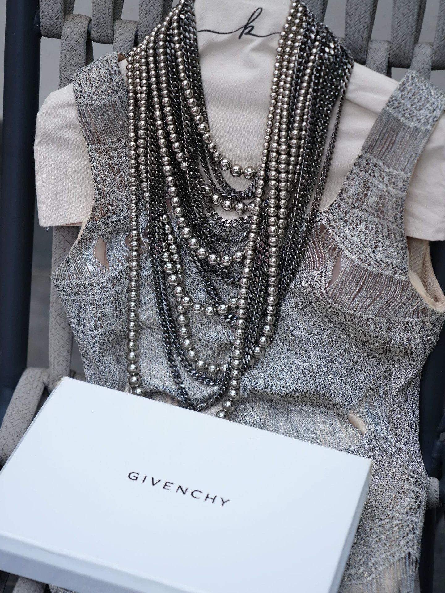 Givenchy GIVENCHY Vintage Multi-Chain Runway Necklace Boxed Size ONE SIZE - 8 Thumbnail