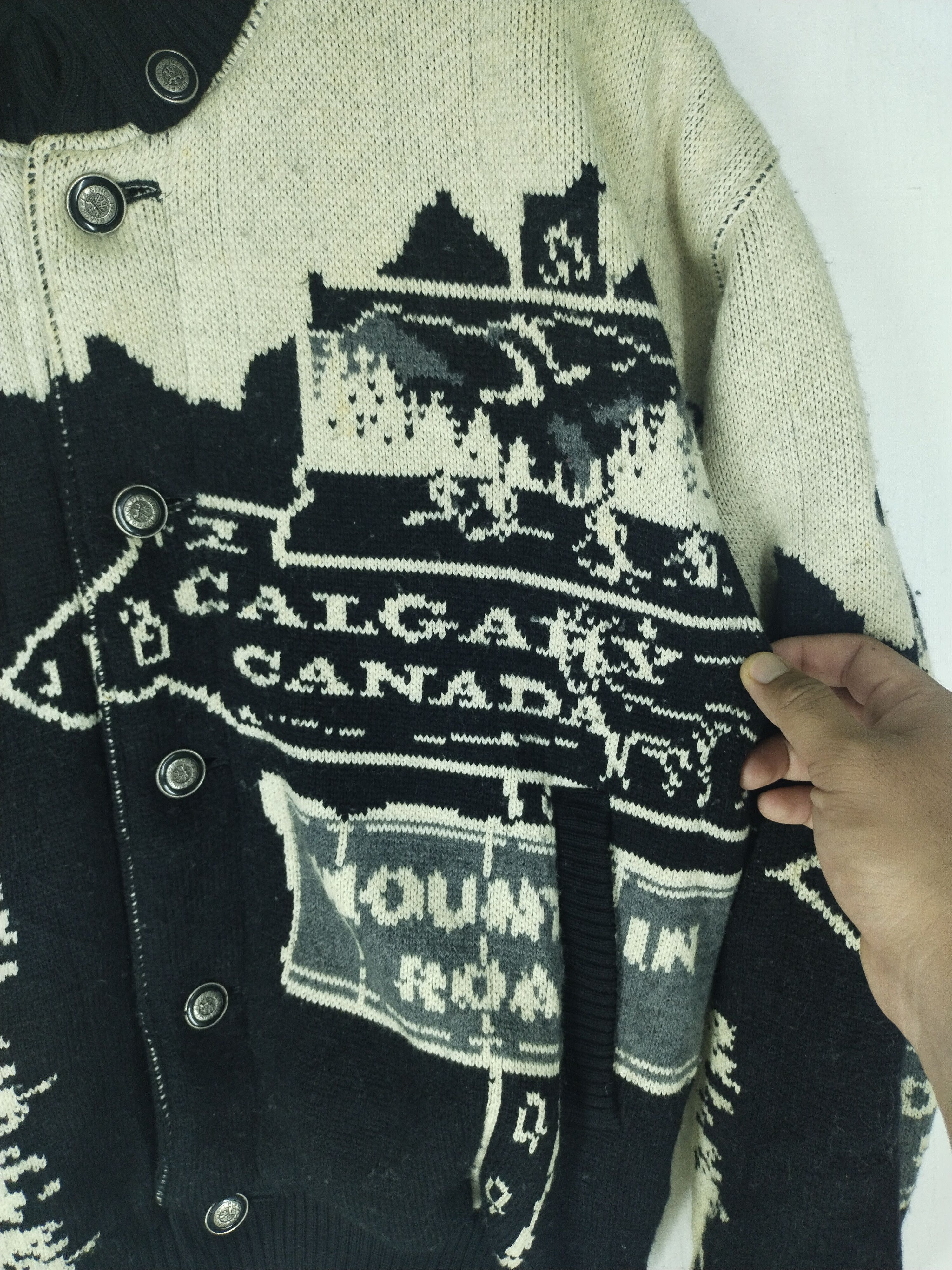 Vintage 80's Vintage Calgary Canada Black Pia Wool Jacket Size US L / EU 52-54 / 3 - 8 Thumbnail
