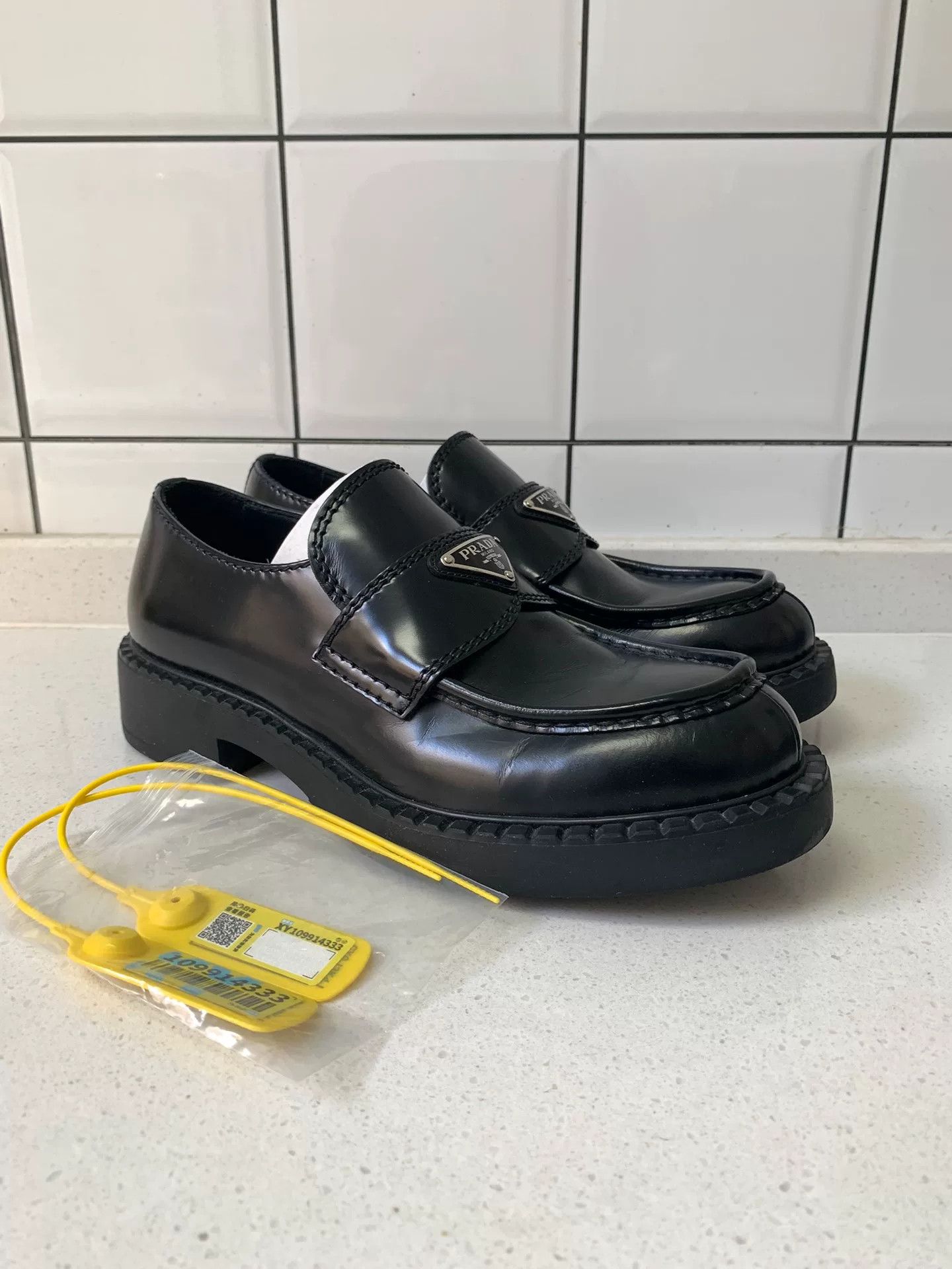 Prada Prada Metal Triangle Logo Loafers Size US 6 / EU 39 - 1 Thumbnail