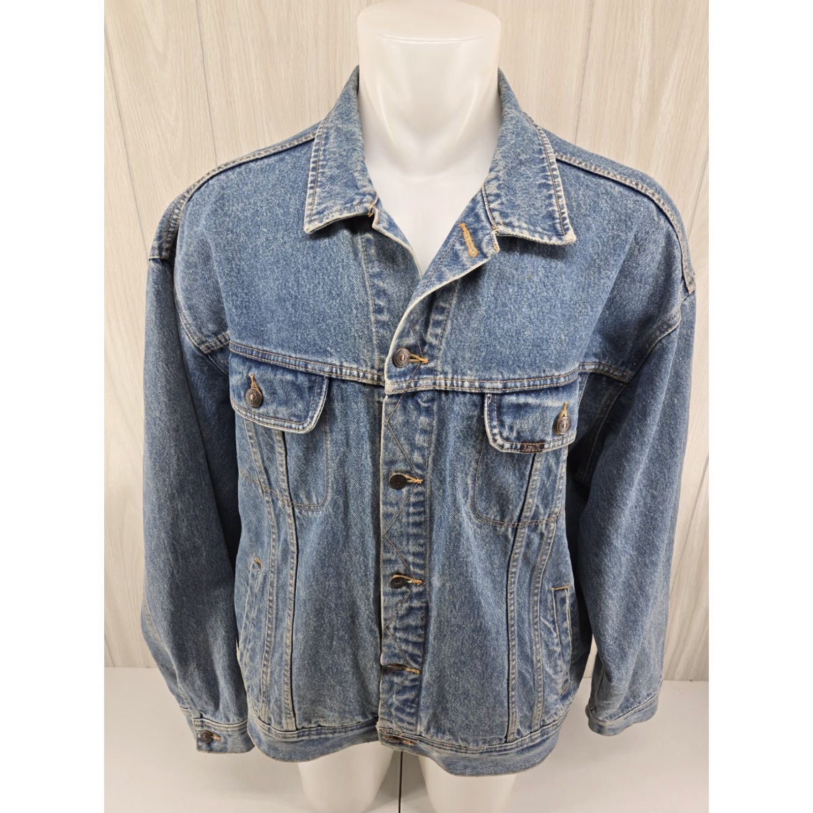 Lee VINTAGE Lee Trucker Jacket Men 2XL Western 90s Denim Blue Jacket/Coat Bomber Jacket 80s 90s Size US XXL / EU 58 / 5 - 3 Thumbnail