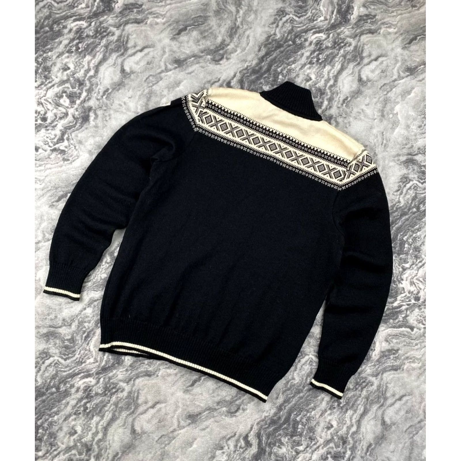Dale Of Norway VINTAGE Dale Of Norway Sweater Men 2XL Black Wool Knit Fair Isle Skiing Long Sleeve Size US XXL / EU 58 / 5 - 3 Thumbnail