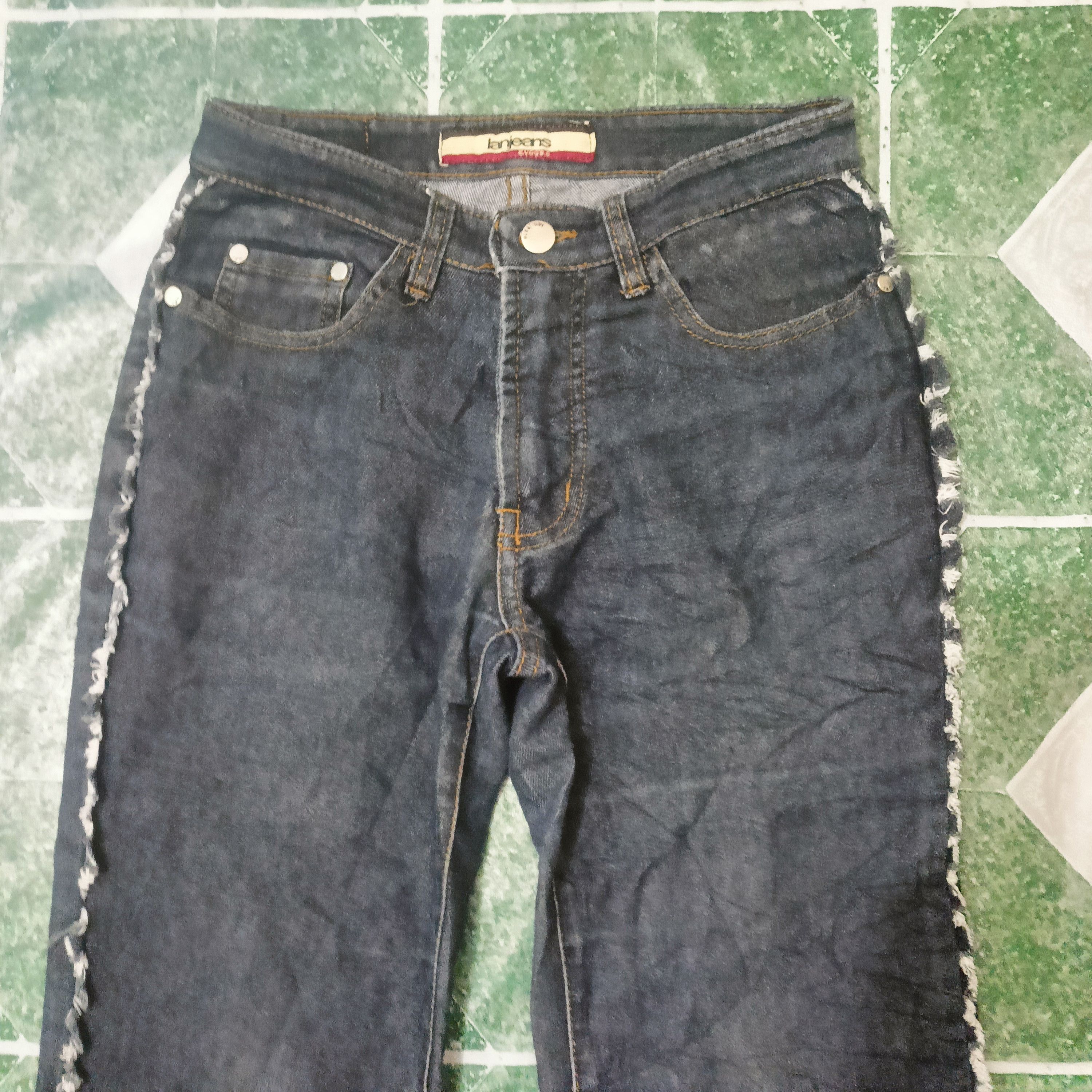 Japanese Brand Lan Jeans Flared Ripped Bootcut Size 27" / US 4 / IT 40 - 2 Thumbnail