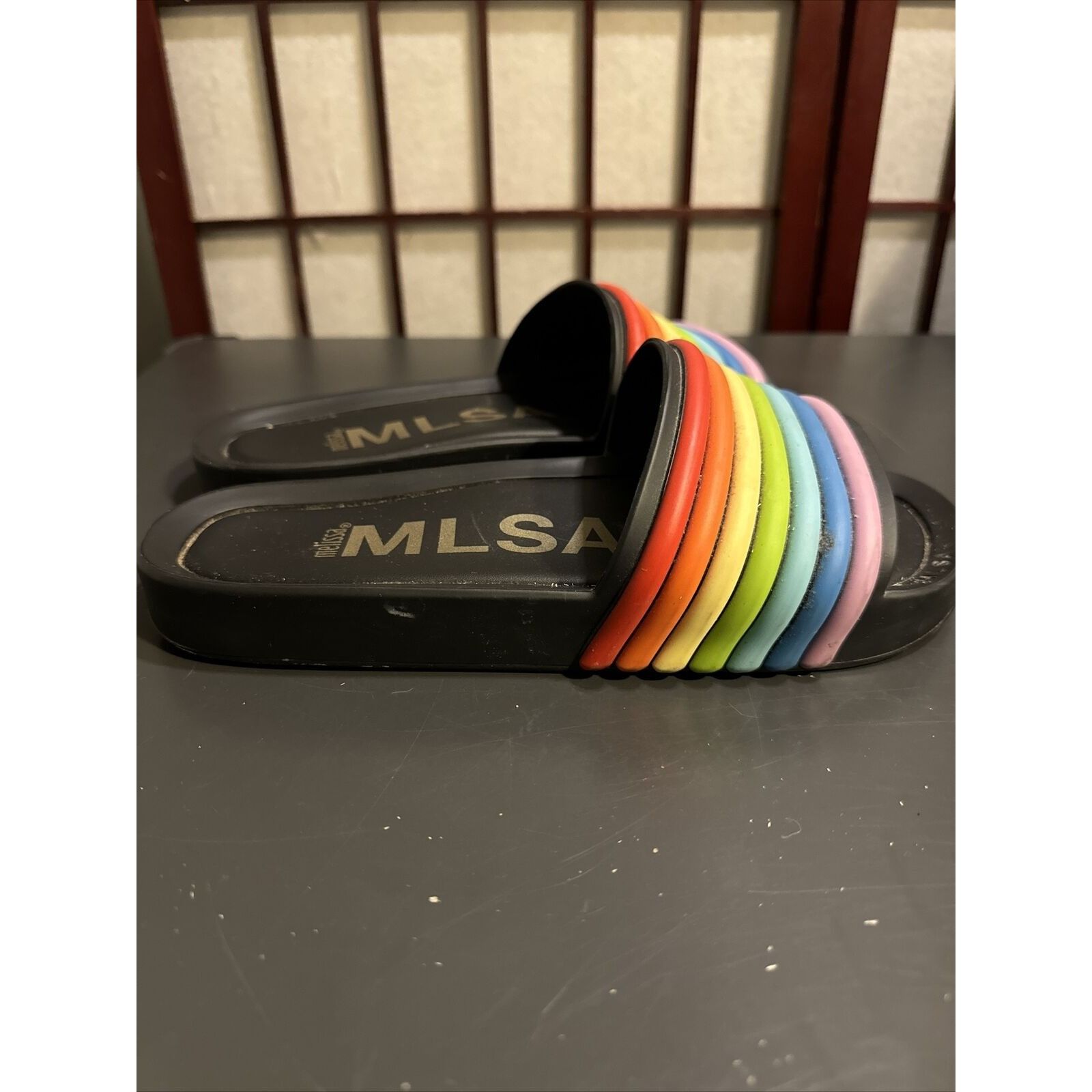 Melissa Melissa MLSA Vivienne West Westwood 3D Rainbow Sliders US8/E Size US 8 / IT 38 - 9 Thumbnail