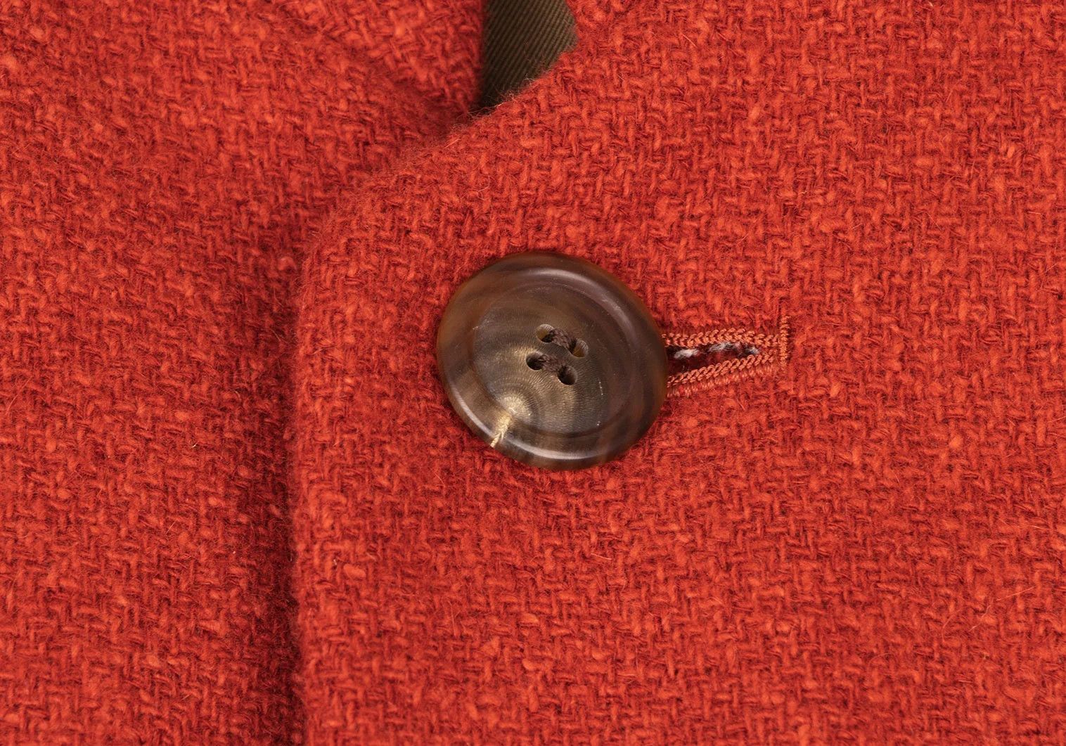 Issey Miyake Wool Band Collar Flap Pocket Jacket in Orange, Size M Size US M / EU 48-50 / 2 - 4 Thumbnail