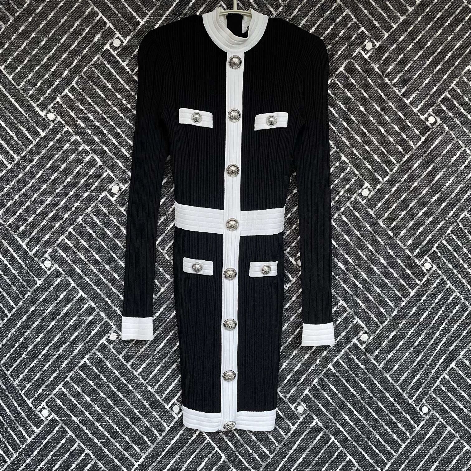 Balmain Balmain 98 New Silver Buckle Logo Panda Dress 34 Size XXS / US 00 / IT 34 - 1 Thumbnail