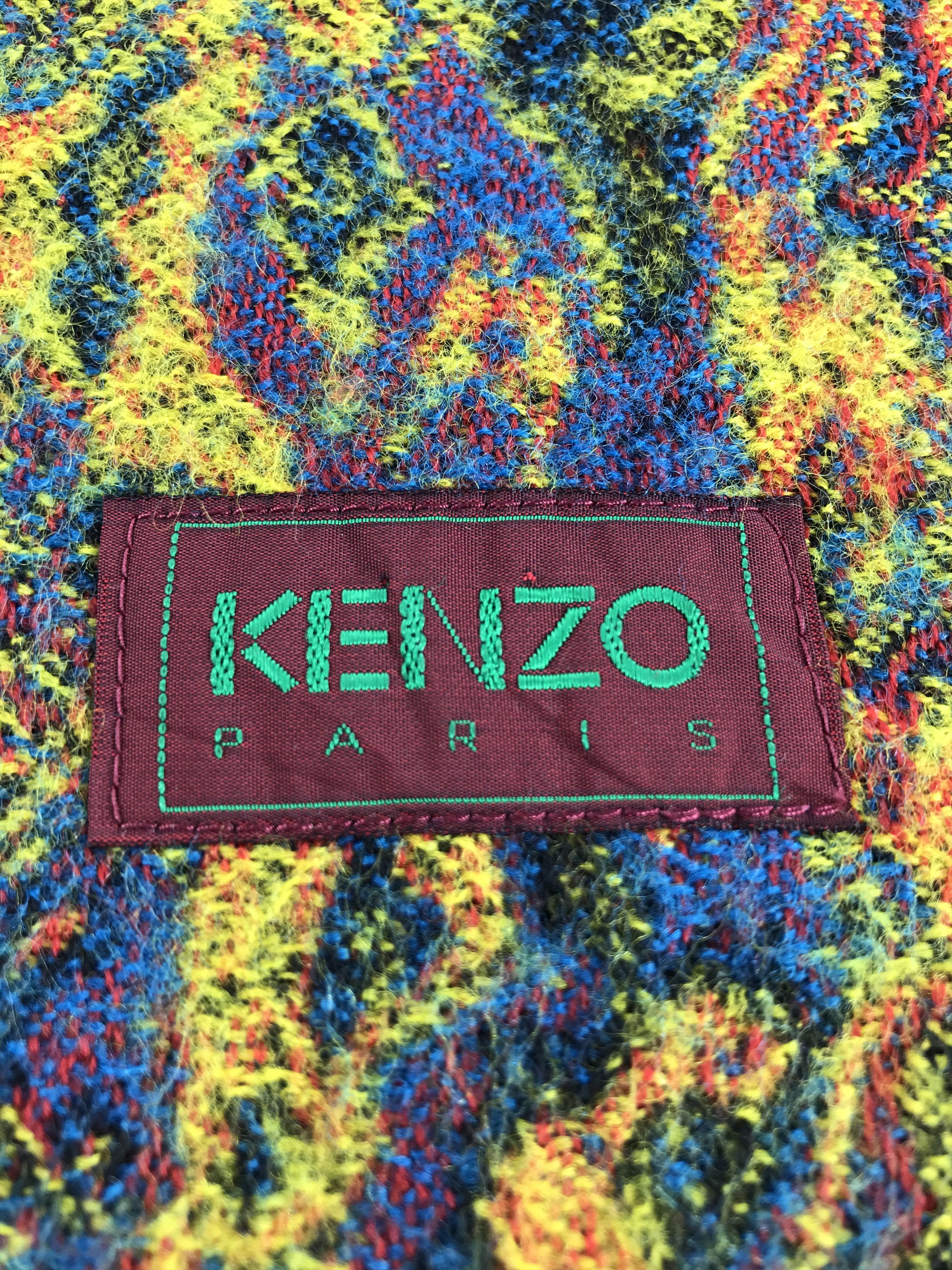 Kenzo Kenzo Multicolor Wool Scarf Muffler V464 Size ONE SIZE - 4 Thumbnail