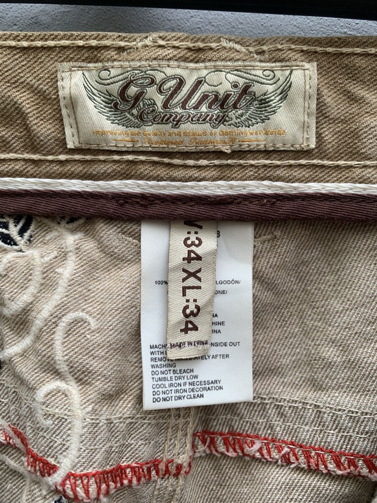Southpole Vintage G unit 50 cent big embroidery baggy jeans rap pants Size US 34 / EU 50 - 11 Thumbnail