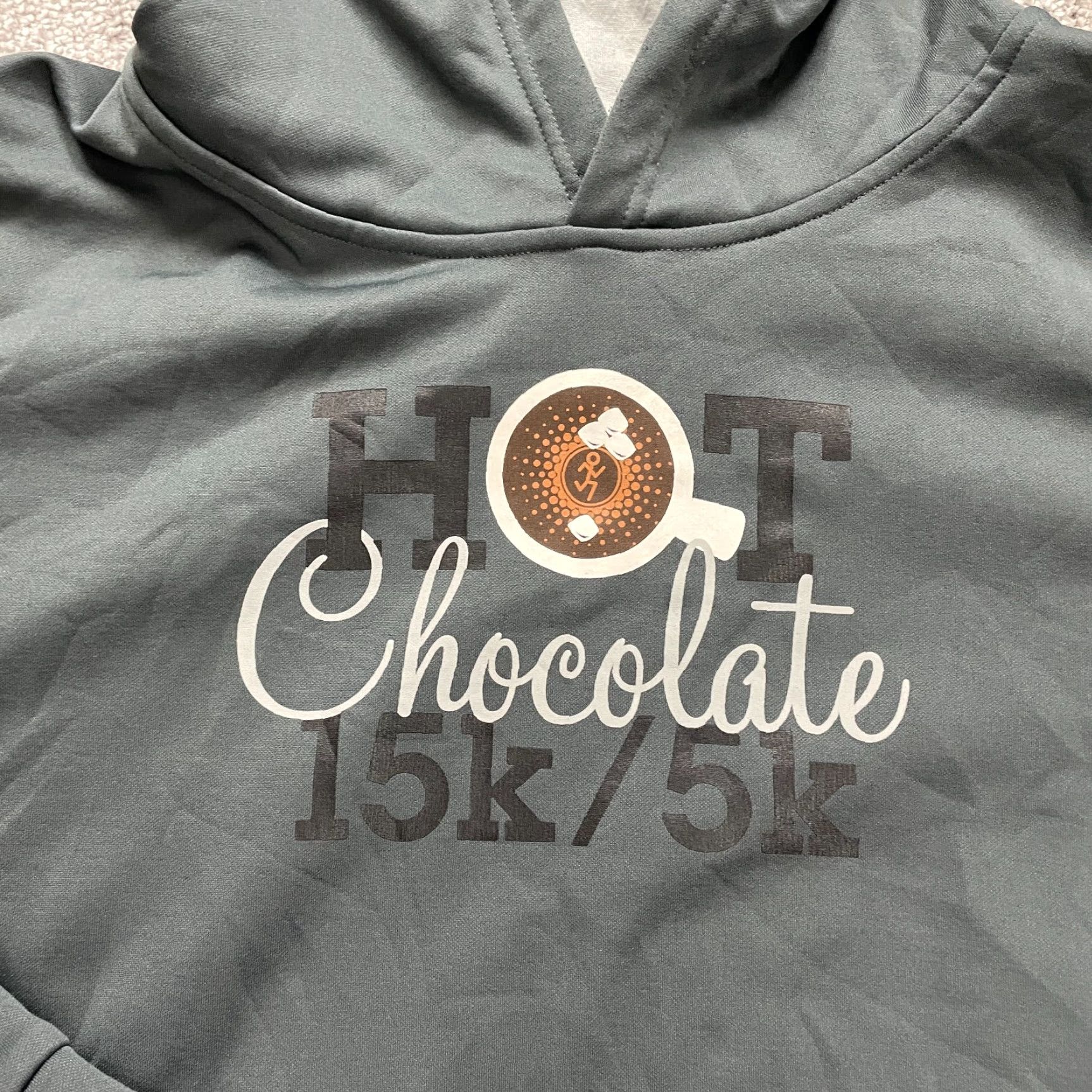 CHOCOOLATE Chocolate Hoodie Womens Large Gray Pullover Sweatshirt Fleece Logo Sports Running & Walking Size L / US 10 / IT 46 - 4 Thumbnail