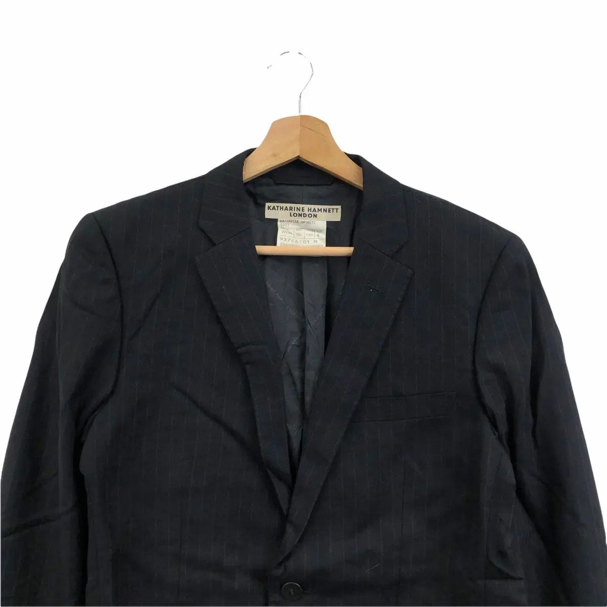 KATHARINE HAMNETT LONDON 2 Button Striped Blazer Coat Suit
