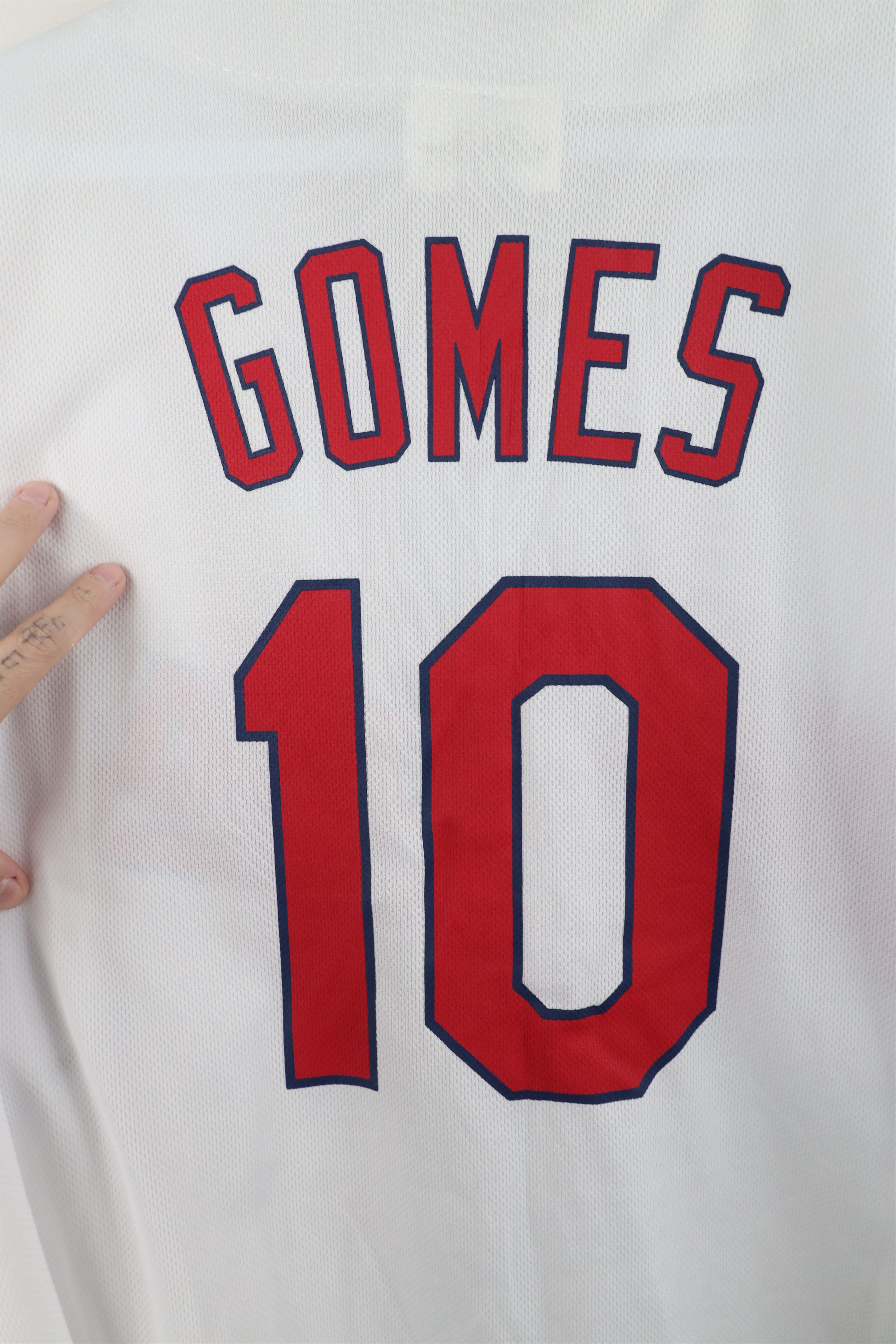 Vintage Y2K Yan Gomes Cleveland Indians Baseball Jersey White #10 Size US XL / EU 56 / 4 - 9 Thumbnail