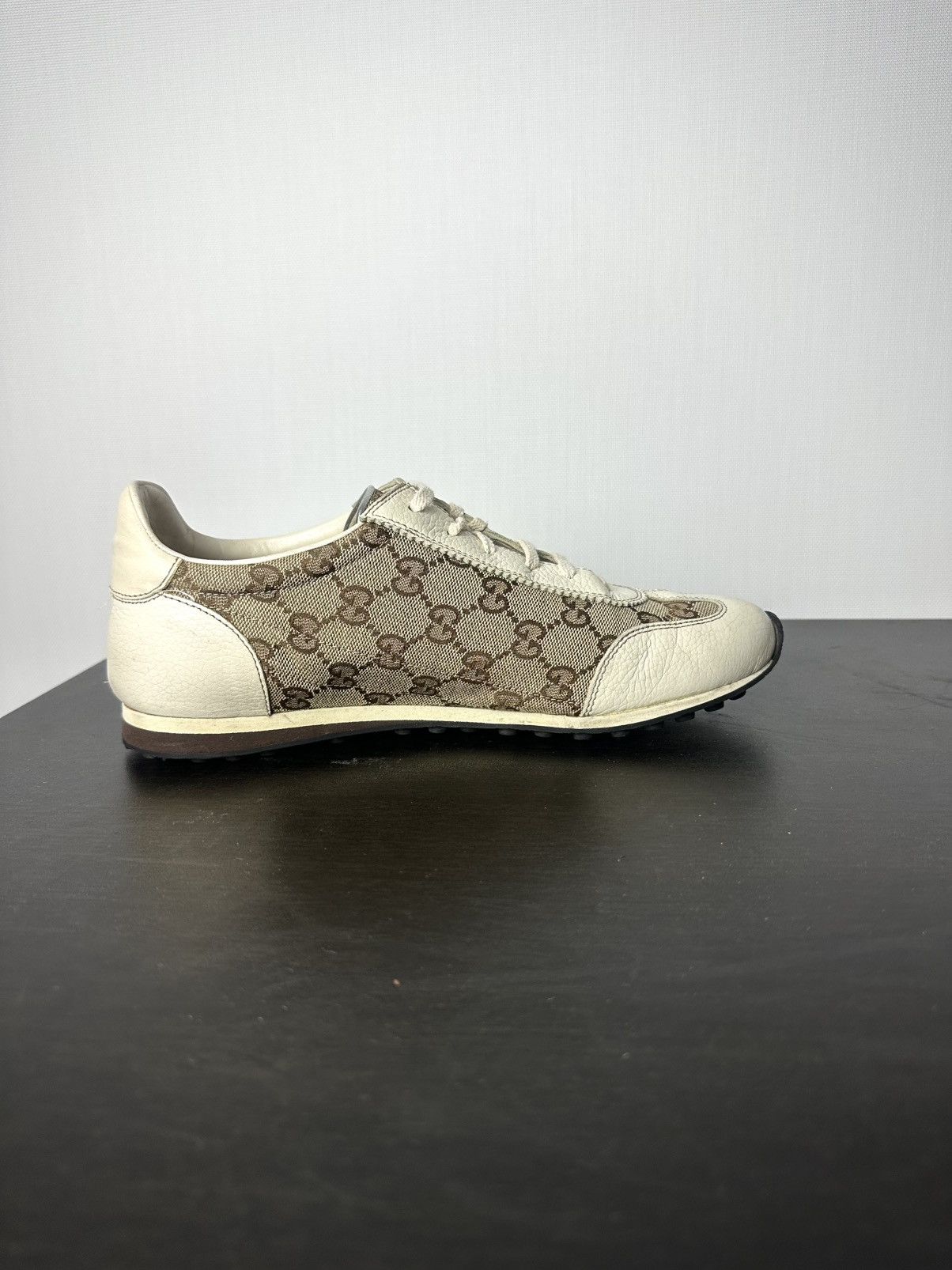 Gucci Gucci Sneakers GG Monogram Leather Canvas Beige US 6.5 Size US 6.5 / IT 36.5 - 7 Thumbnail
