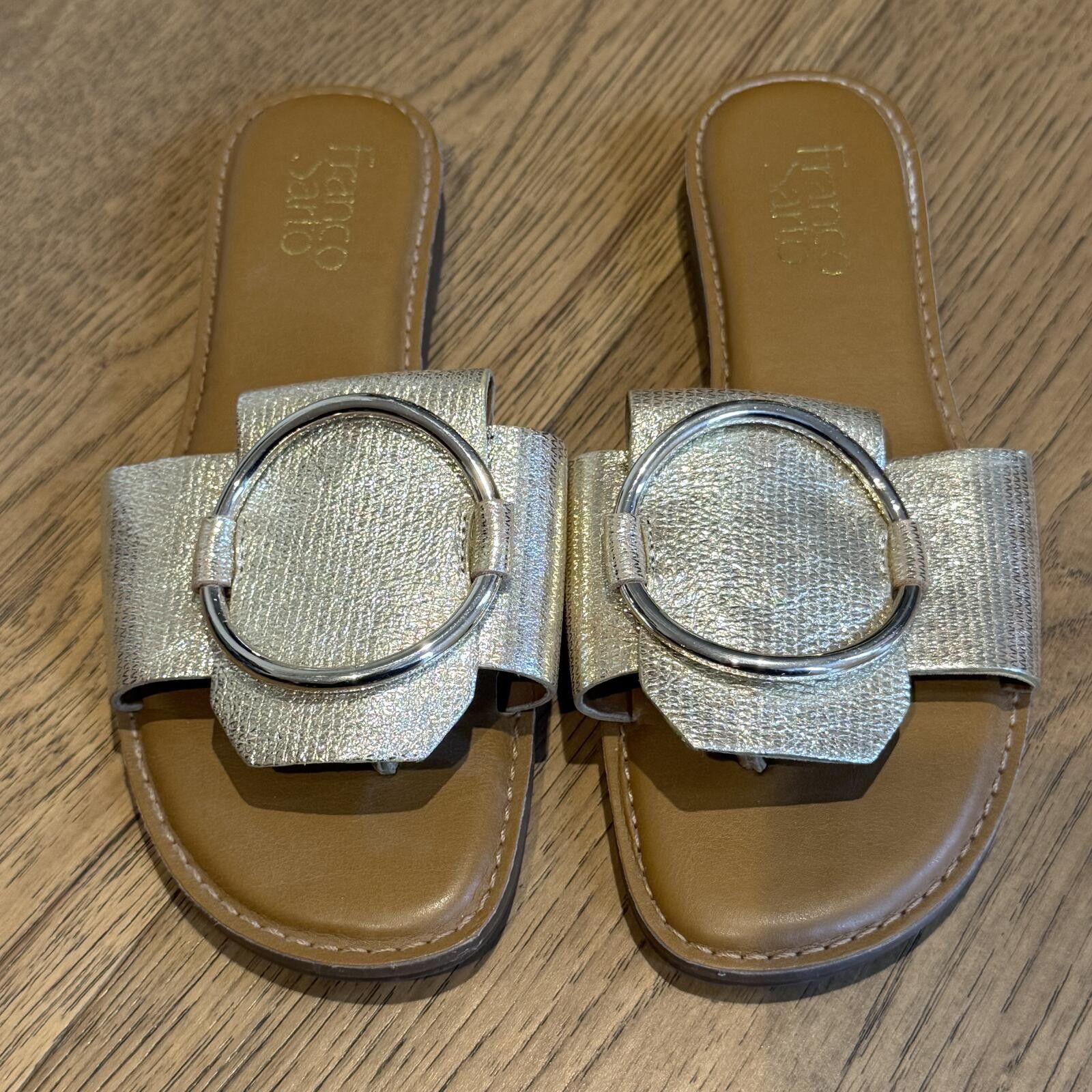 Other Franco Sarto Women's Size 6.5M Gold Slide Sandals Size US 6.5 / IT 36.5 - 2 Thumbnail