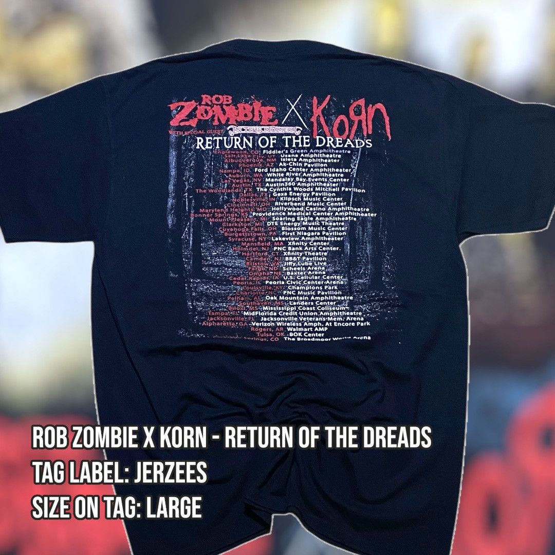 Band Tees × Jerzees Rob Zombie x Korn - Return Of The Dreads Size US L / EU 52-54 / 3 - 2 Thumbnail
