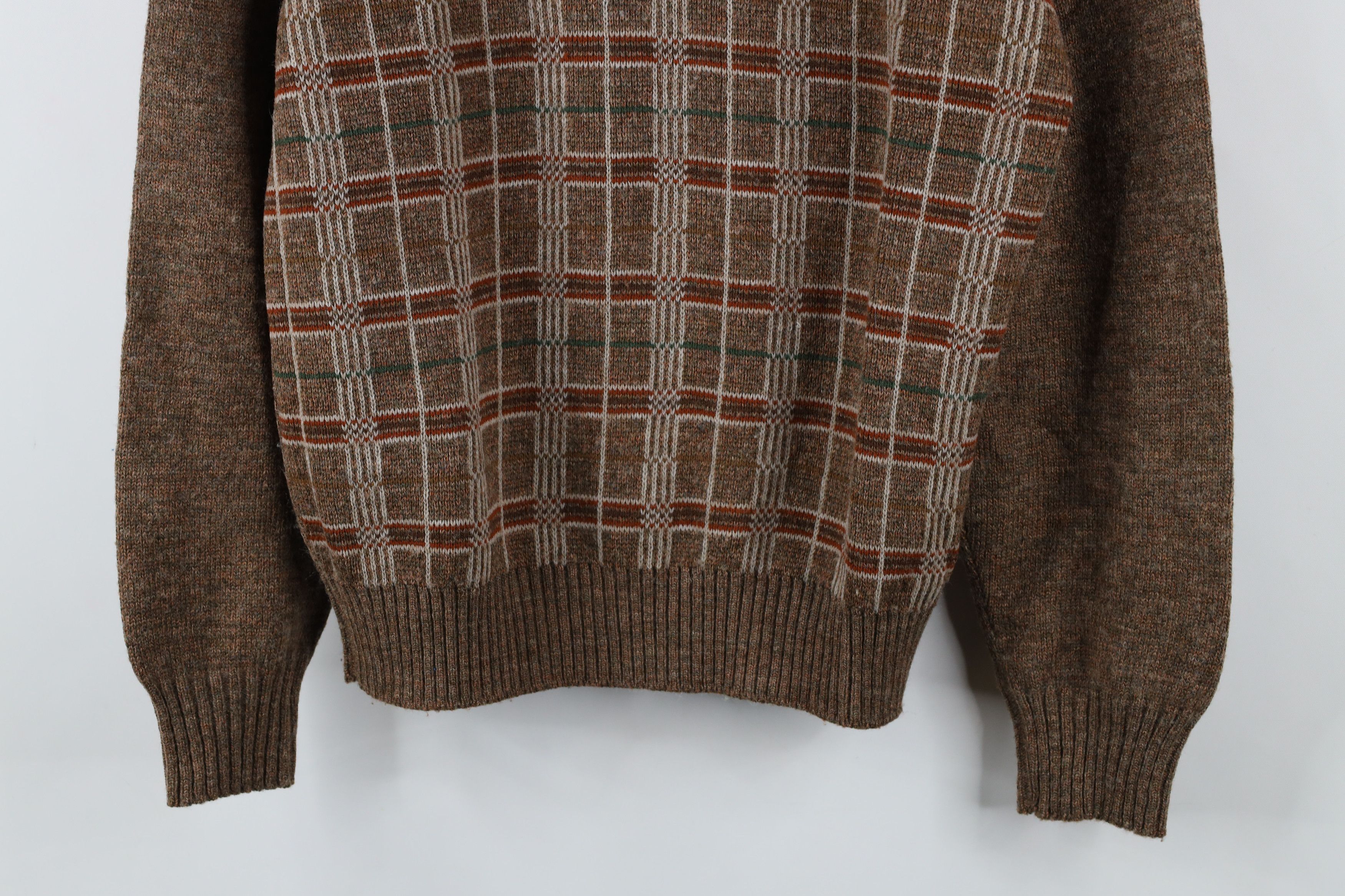 Vintage Vintage 70s Streetwear Plaid Knit Collared Polo Sweater USA Size US M / EU 48-50 / 2 - 3 Thumbnail