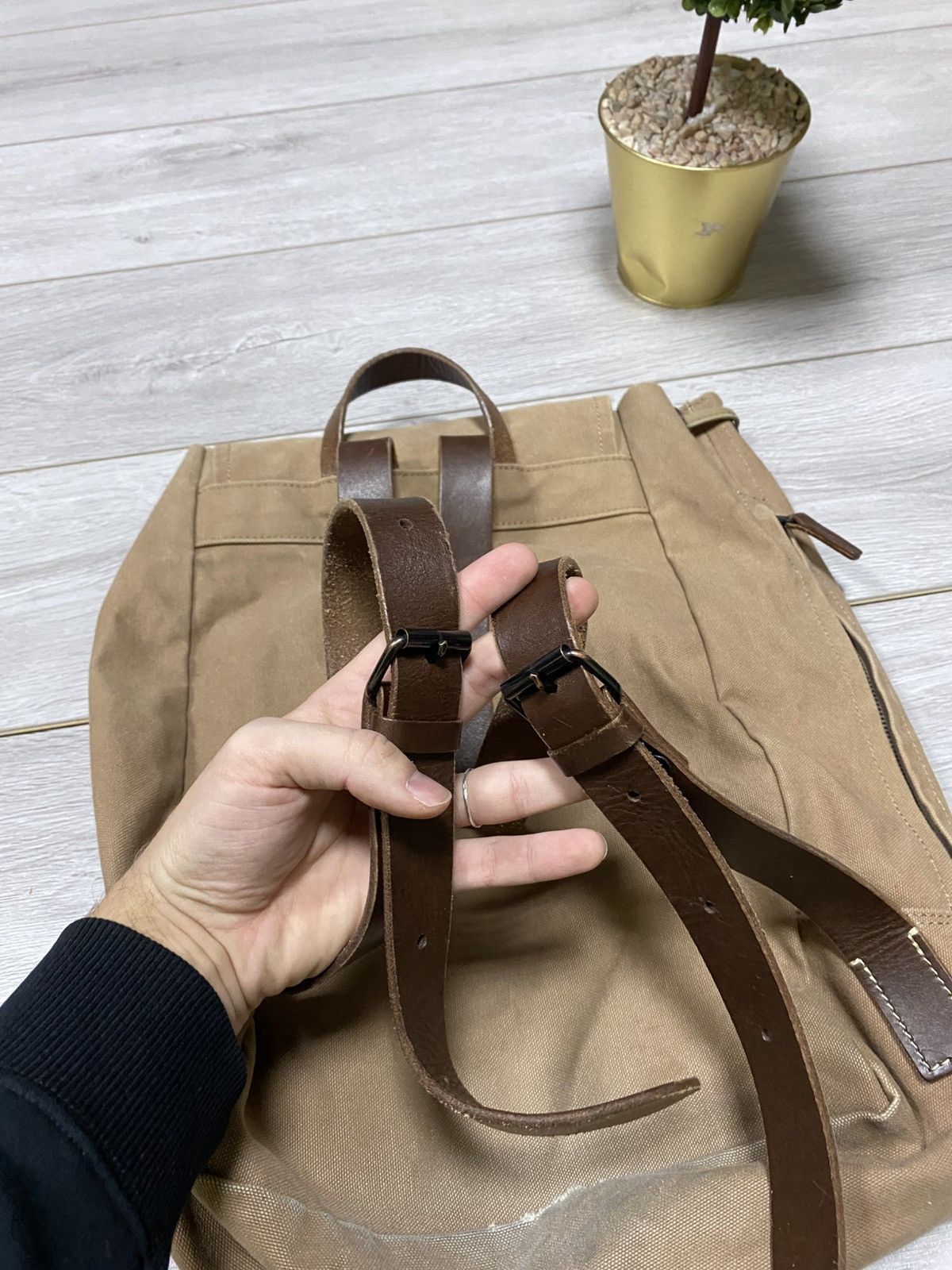 Japanese Brand Vintage Unisex Baggy Port Japan Rucksack Canvas Bagpack Size ONE SIZE - 6 Thumbnail