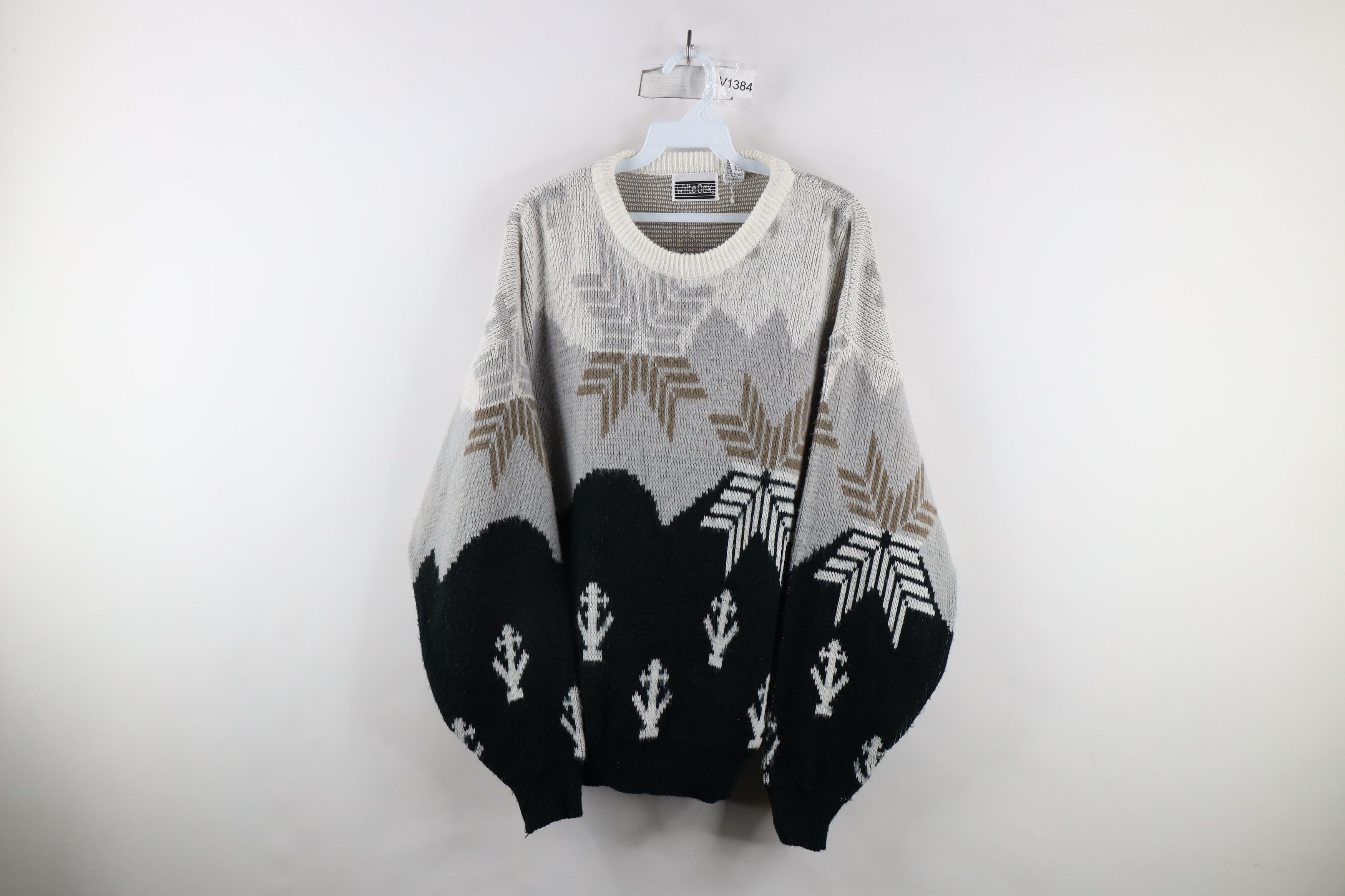 Vintage Vintage 90s Streetwear Snowflake Tree Knit Crewneck Sweater Size US L / EU 52-54 / 3 - 1 Thumbnail