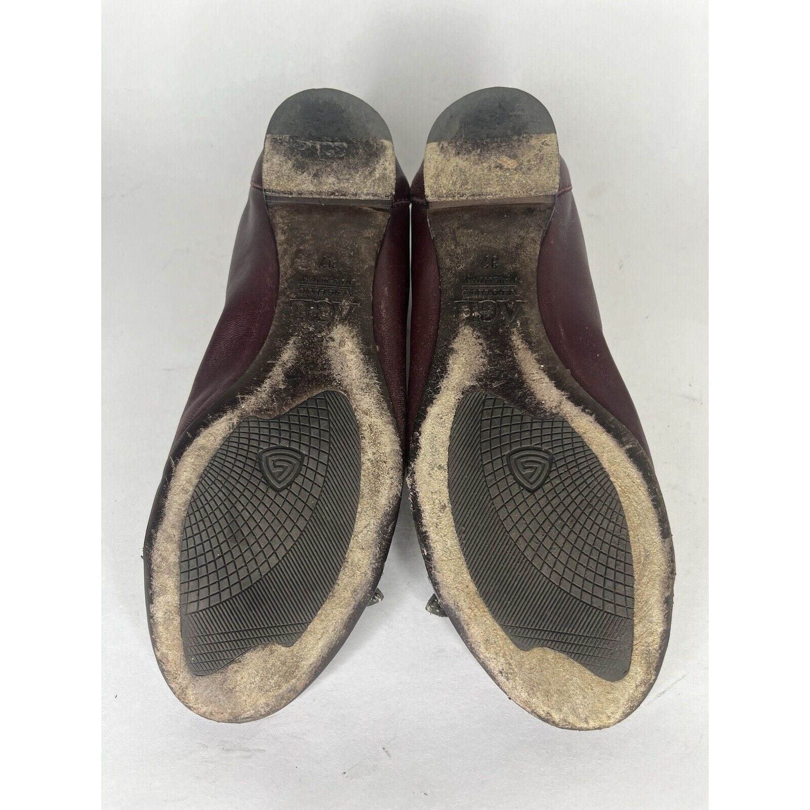 Other AGL Burgundy Leather Cap Toe Buckle Ballet Flats Shoes Women Size US 6.5 / IT 36.5 - 6 Thumbnail