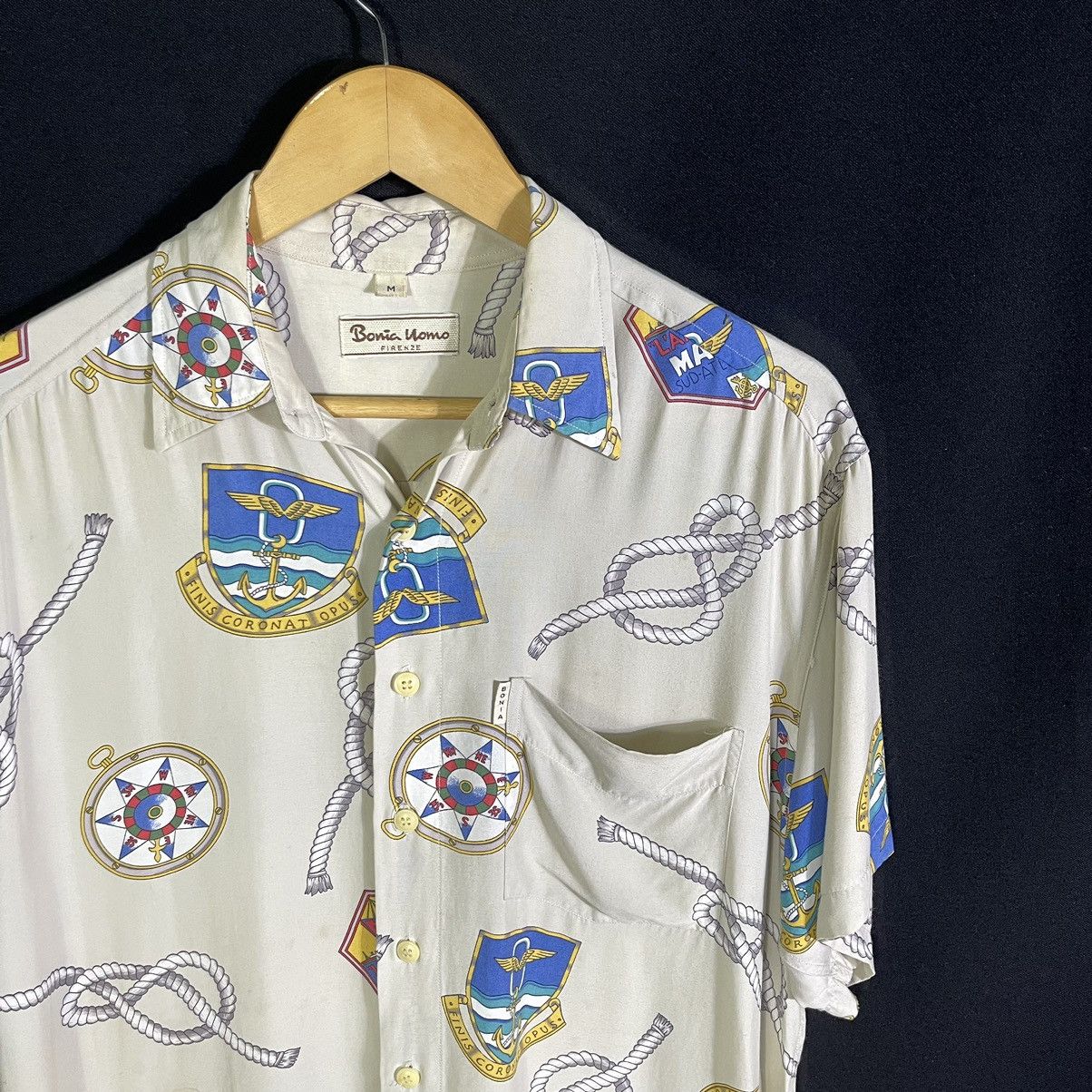 Vintage Rare! Vintage 90s Bonia Nautical Sailing Baroque Shirt Size US M / EU 48-50 / 2 - 1 Thumbnail
