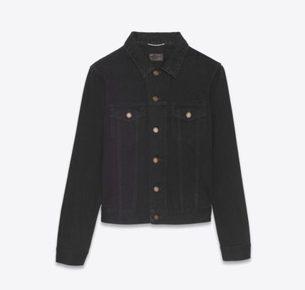 Saint Laurent Paris fitted jacket in worn black denim Size US XS / EU 42 / 0 - 1 Thumbnail