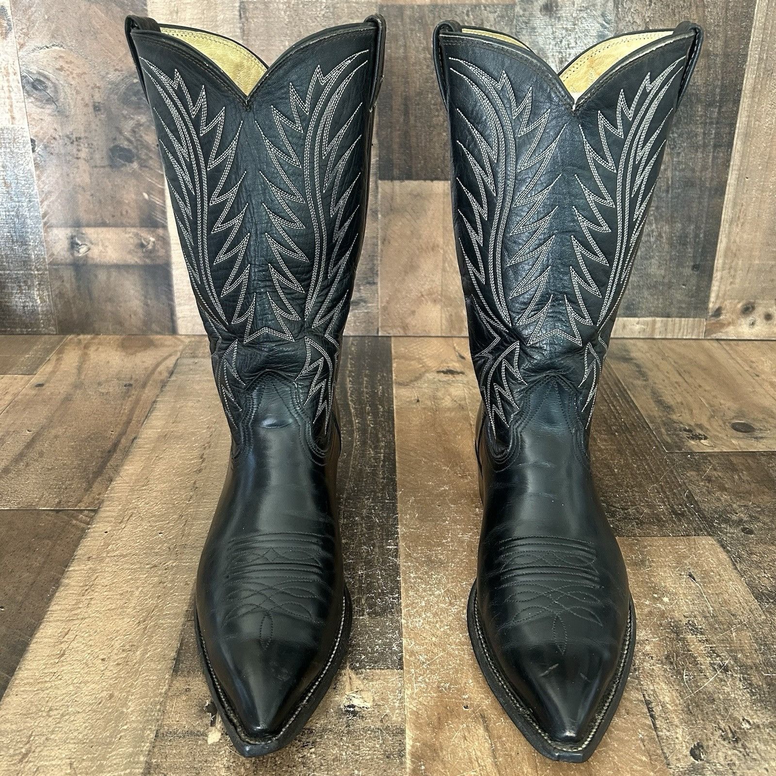 Nocona Boots Nocona mens black leather cowboy boots with  display picture 1