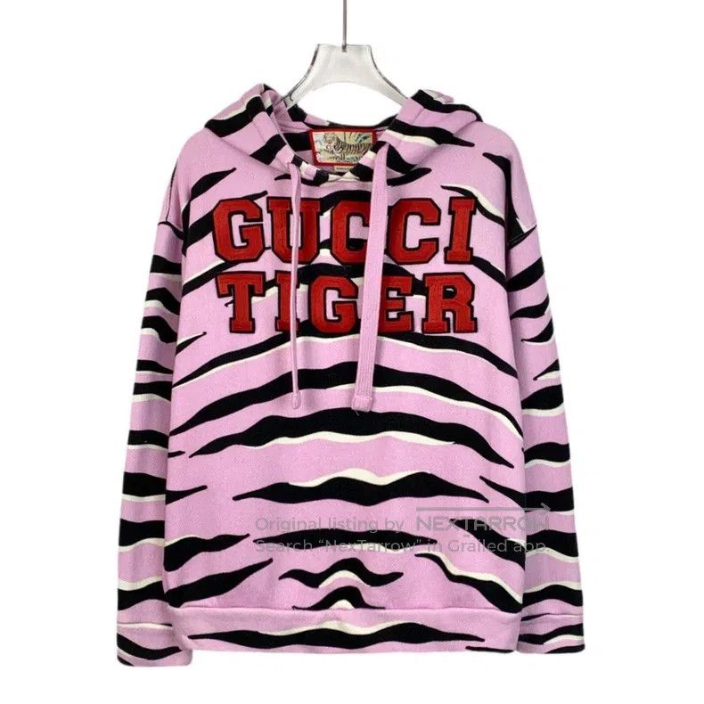 Gucci Gucci Colour-matched tiger pattern letter print cotton hoo Size S / US 4 / IT 40 - 1 Thumbnail
