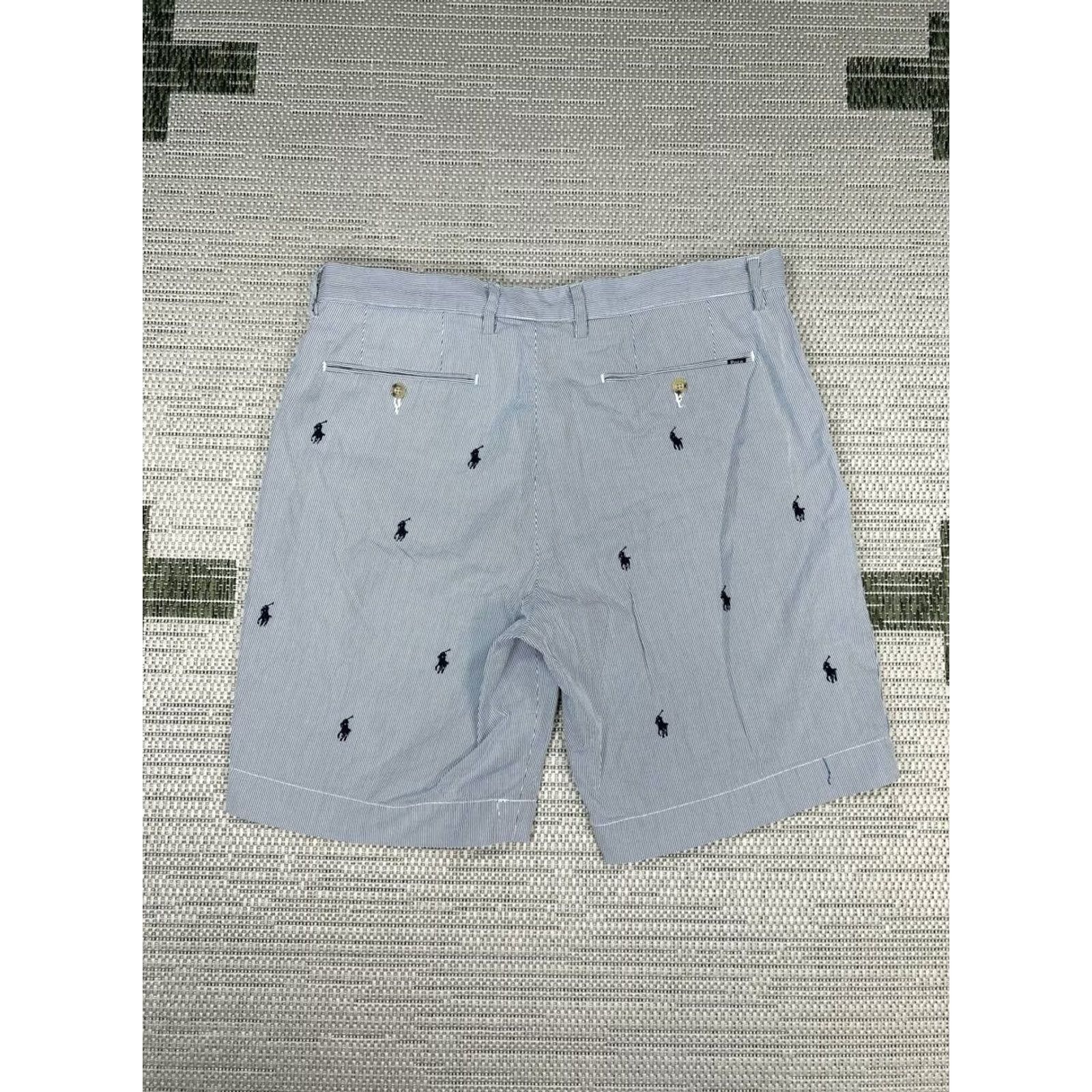 Polo Ralph Lauren Polo Ralph Lauren Chino Shorts Men 34 Gray Striped Fit All Over Pony Logo Cotton Size US S / EU 44-46 / 1 - 2 Thumbnail